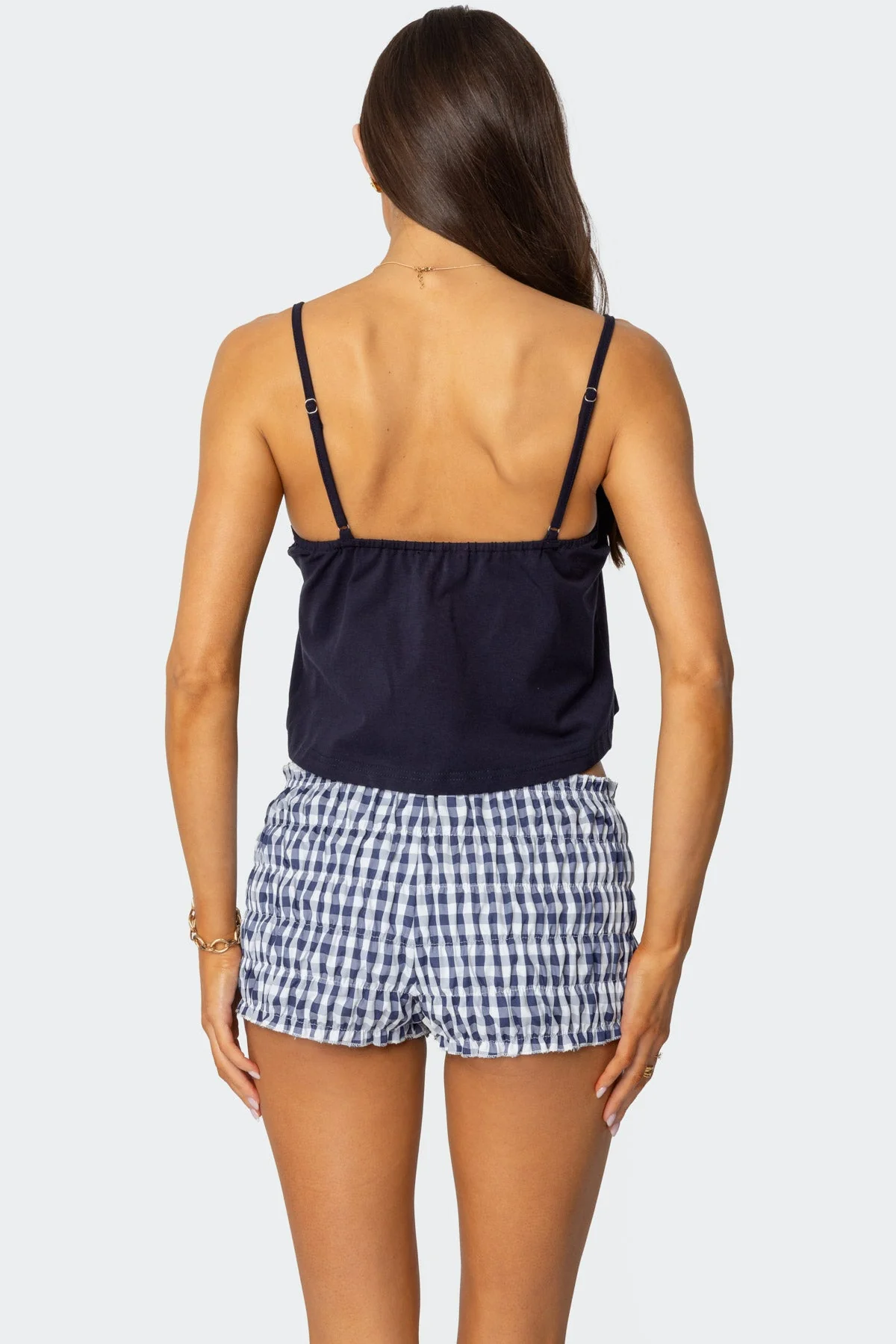 Navy Tie Detail Tank Top for Women