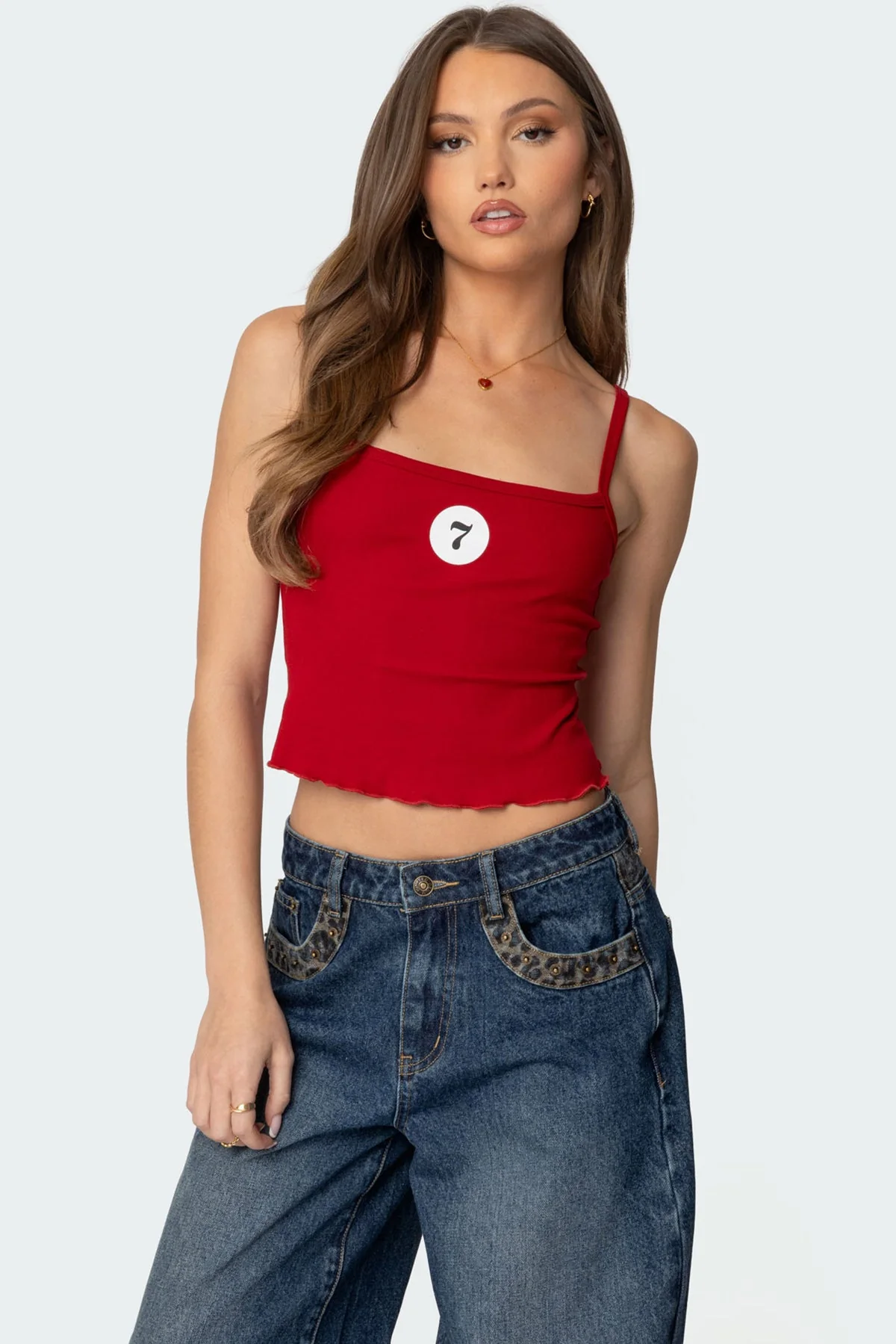 Red Graphic Print Tank Top