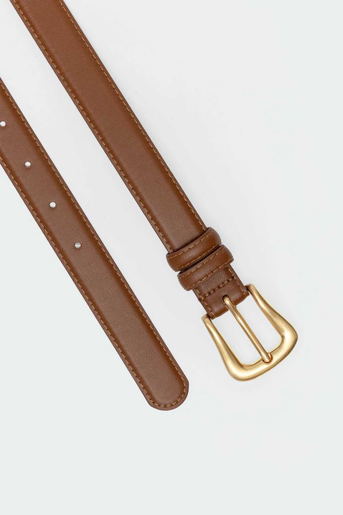 Brown Faux Leather Belt - Classic Accessory for Everyday Style