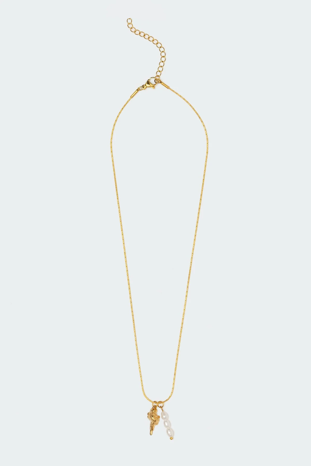 Gold Mixed Pendant Necklace Adjustable Chain