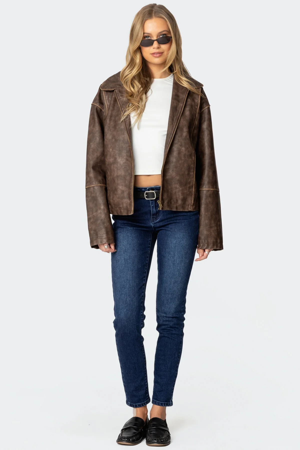 Dark Blue Skinny Jeans Women Stretch Denim