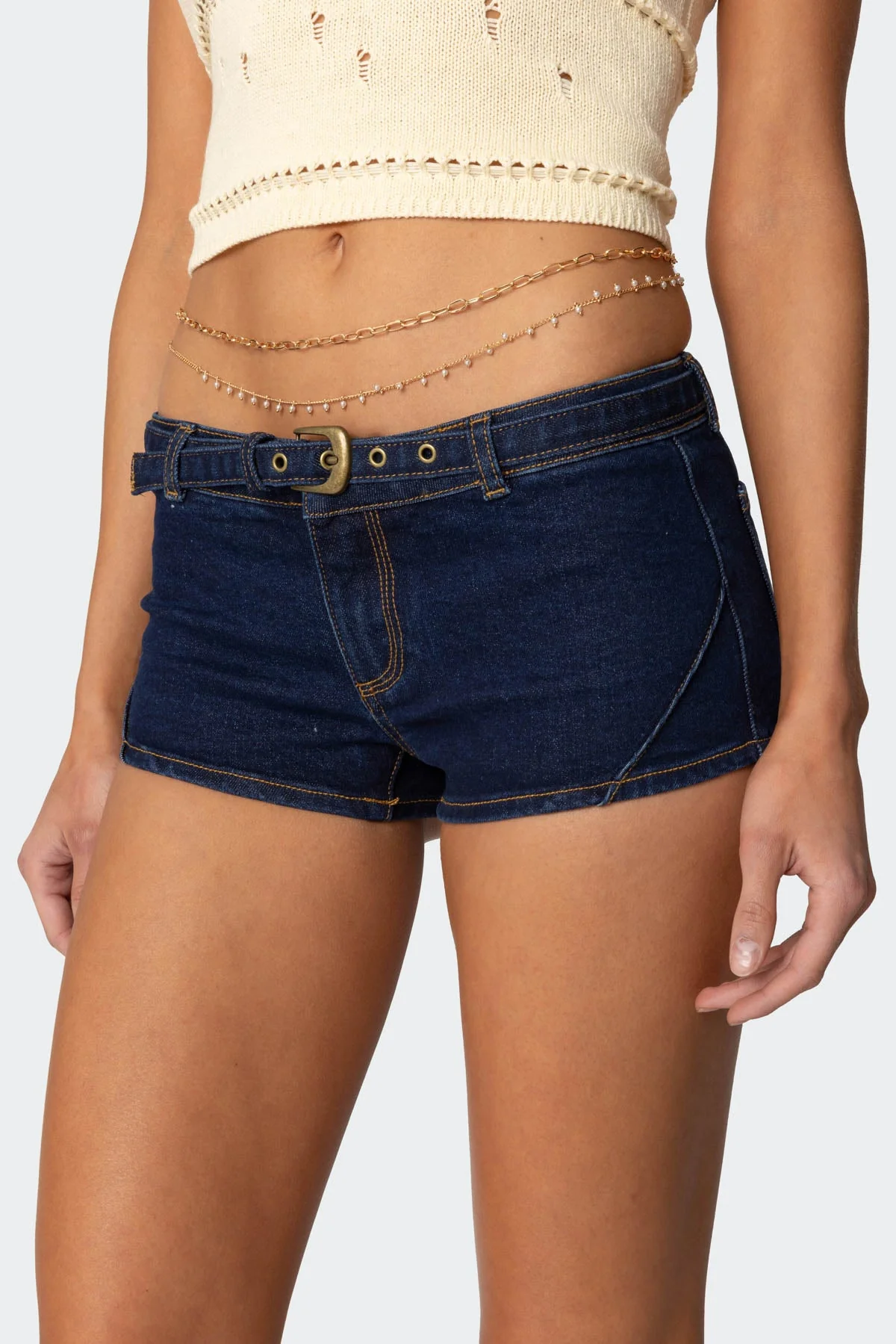 Layered Gold Tone Belly Chain Jewelry