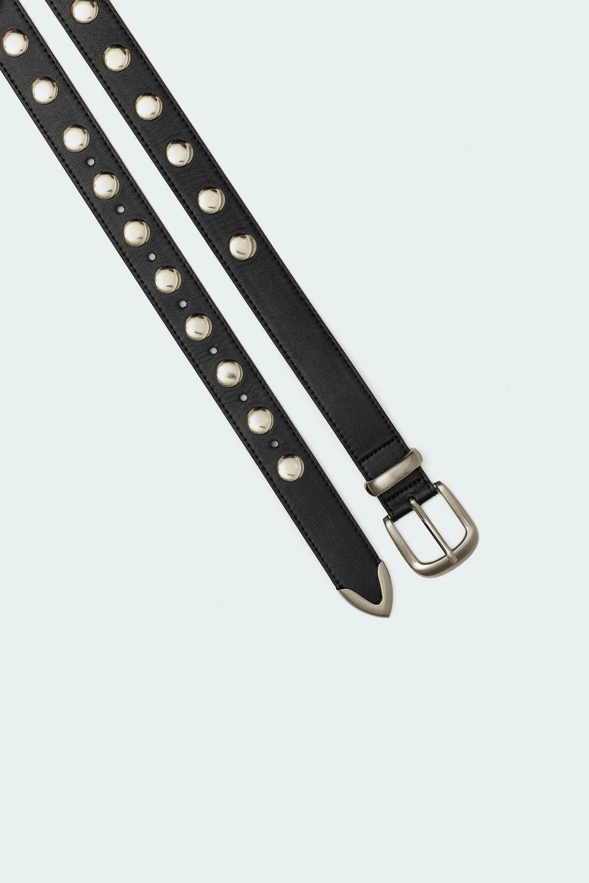 Studded Faux Leather Belt in Black - 60% Discount