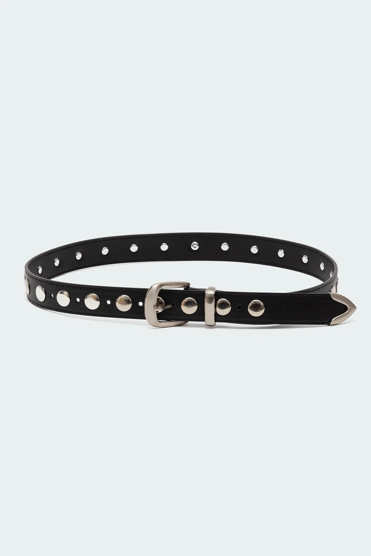 Studded Faux Leather Belt in Black - 60% Discount