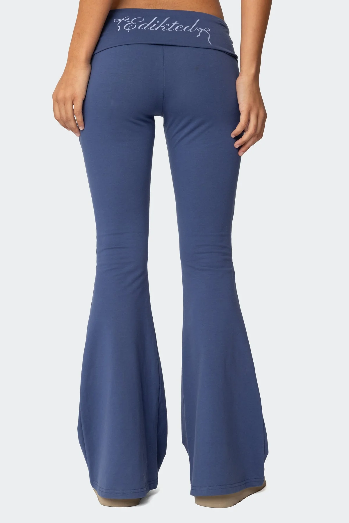 Blue Fold Over High-Waisted Leggings Set