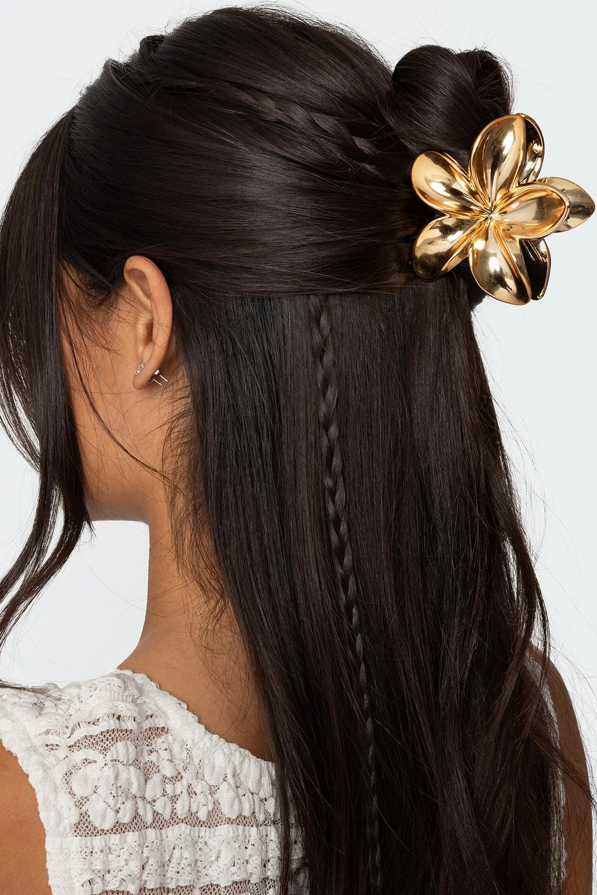 Gold Flower Hair Clip Accessory - Stylish Floral Hairpin