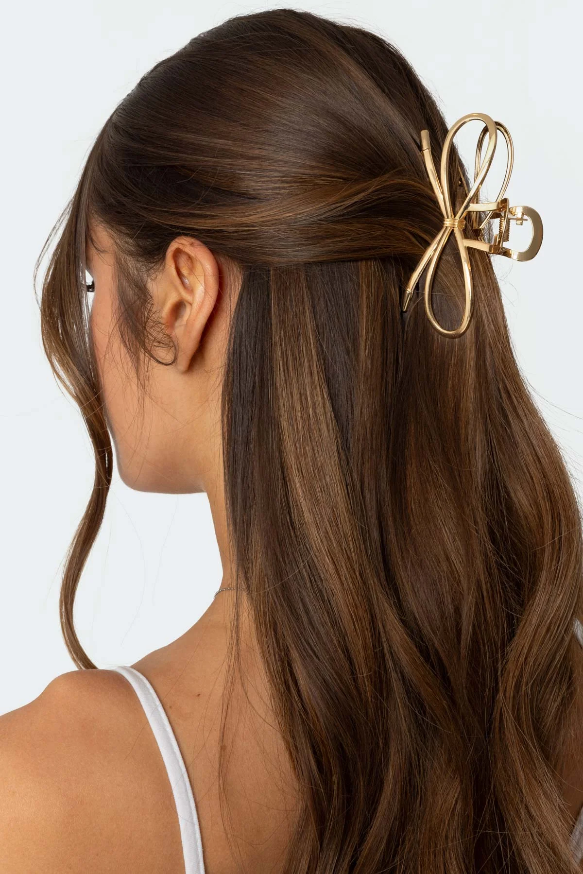 Gold Bow Hair Clip Accessory for Women