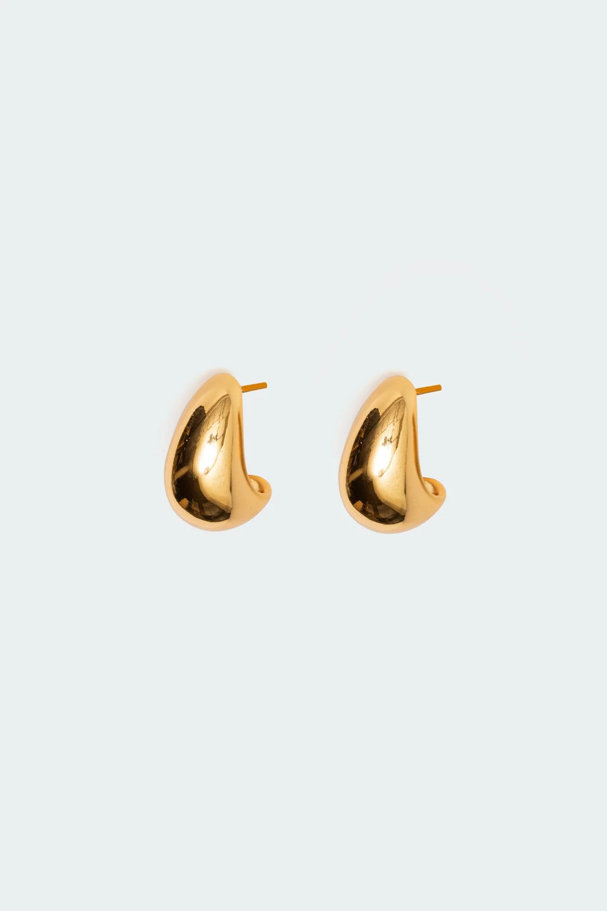 Chunky Drop Shape Gold Tone Earrings