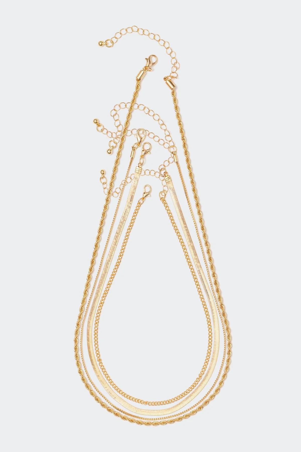 Assorted Chain Necklace Pack in Gold Tone Metal