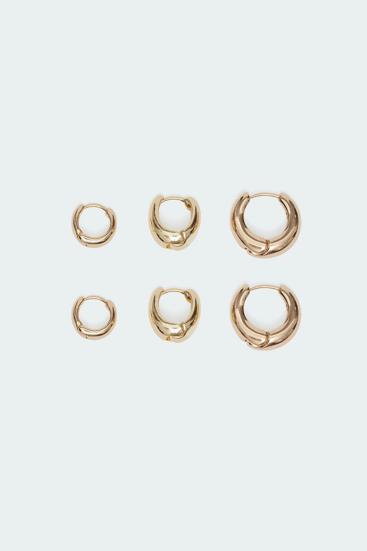 Chunky Gold Hoop Earrings Set