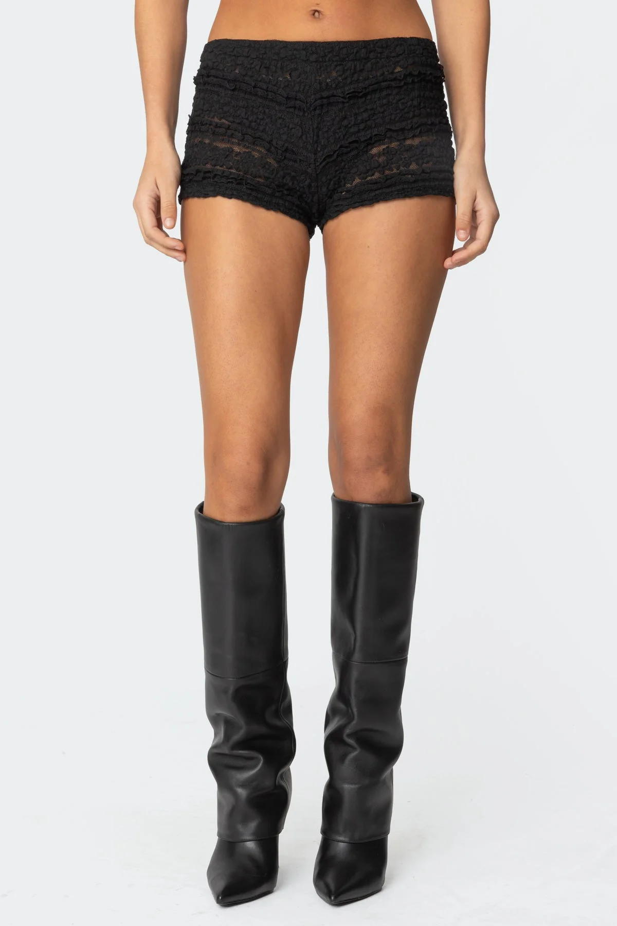 Black Sheer Lace Shorts XS-XL