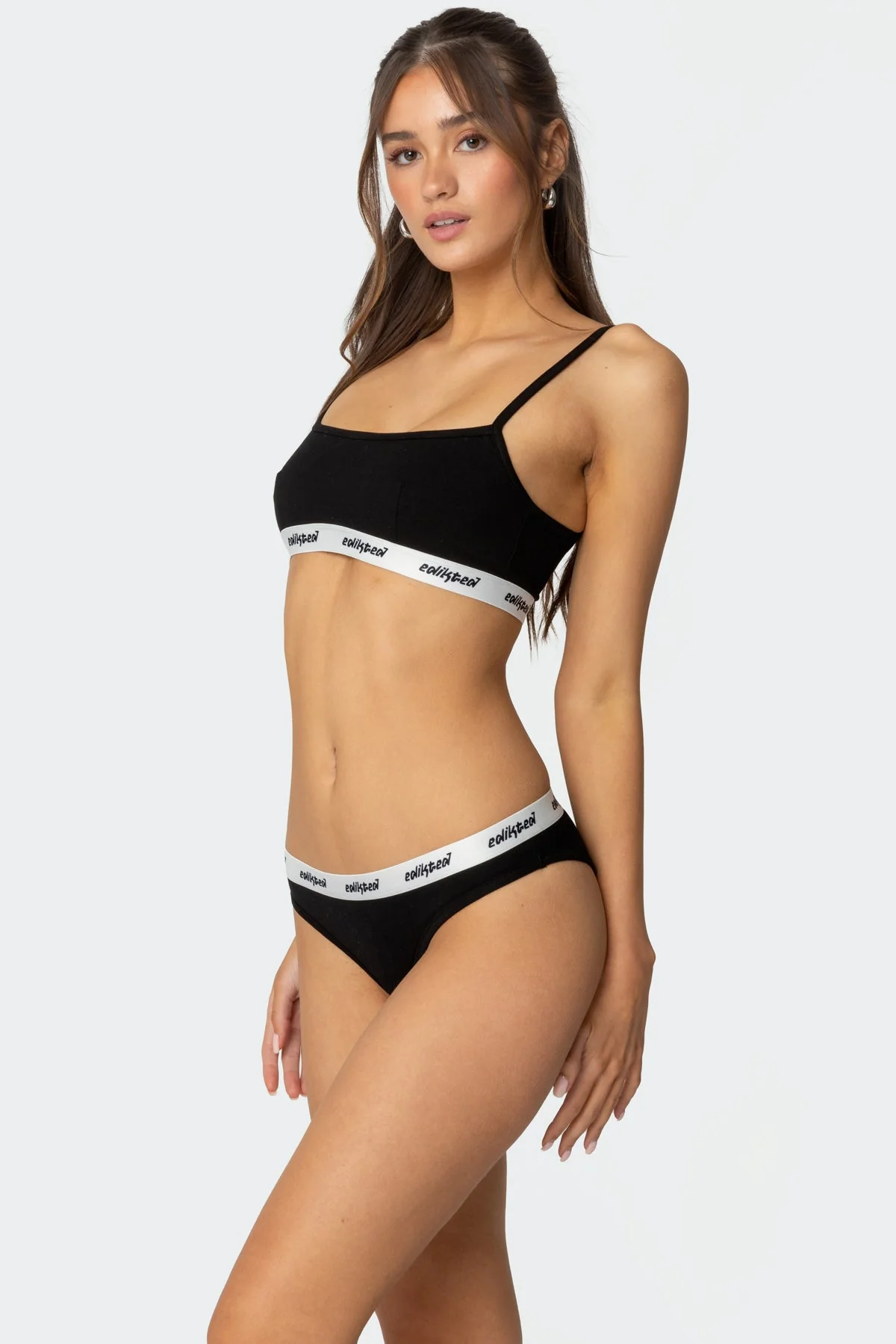 Black Scoop Bralette with Adjustable Straps