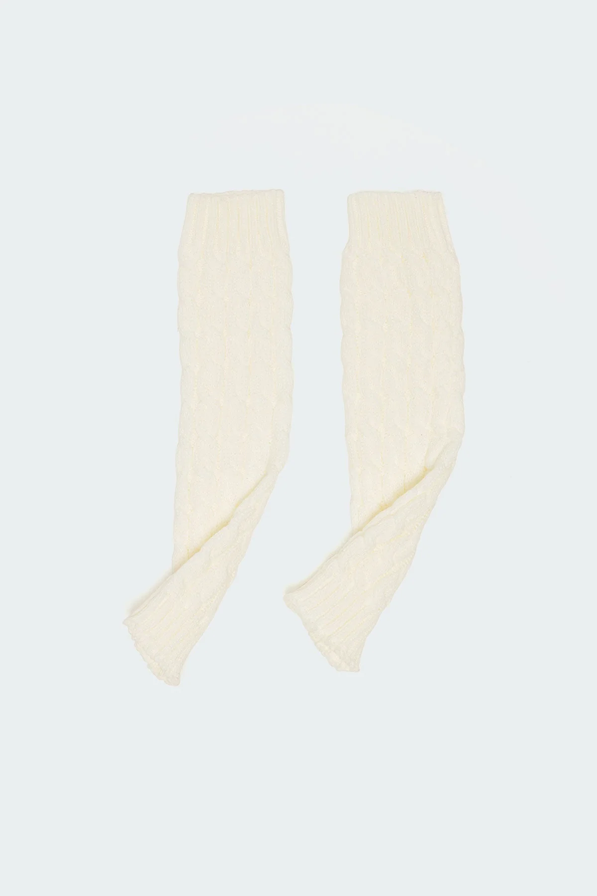 Cream Cable Knit Leg Warmers - Winter Fashion Accessories