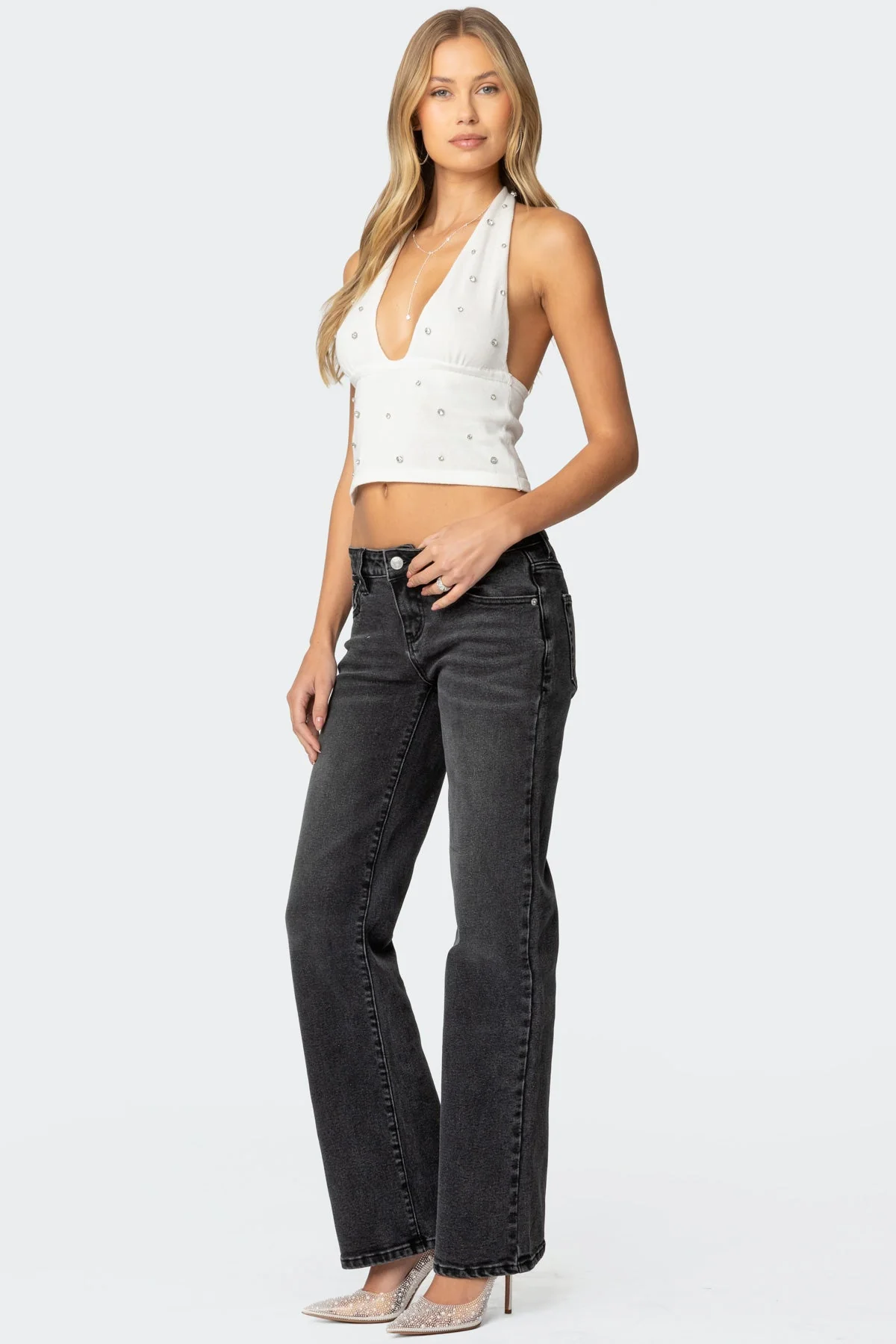 Black Low Rise Denim Jeans