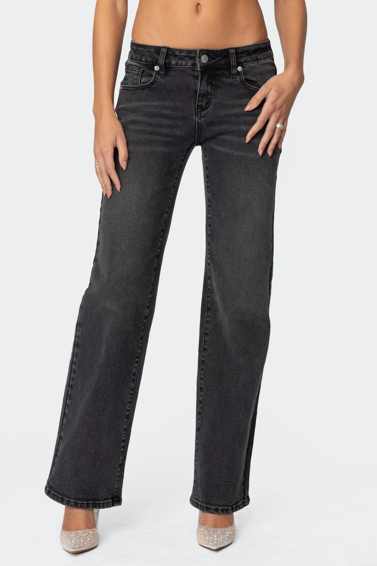 Black Low Rise Denim Jeans