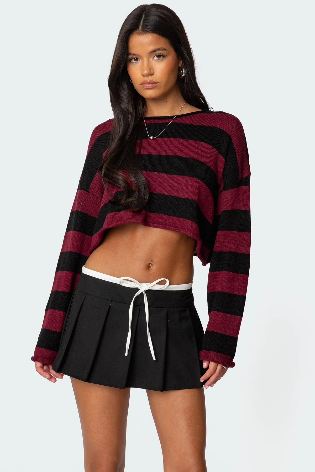 Burgundy Oversized Knit Sweater