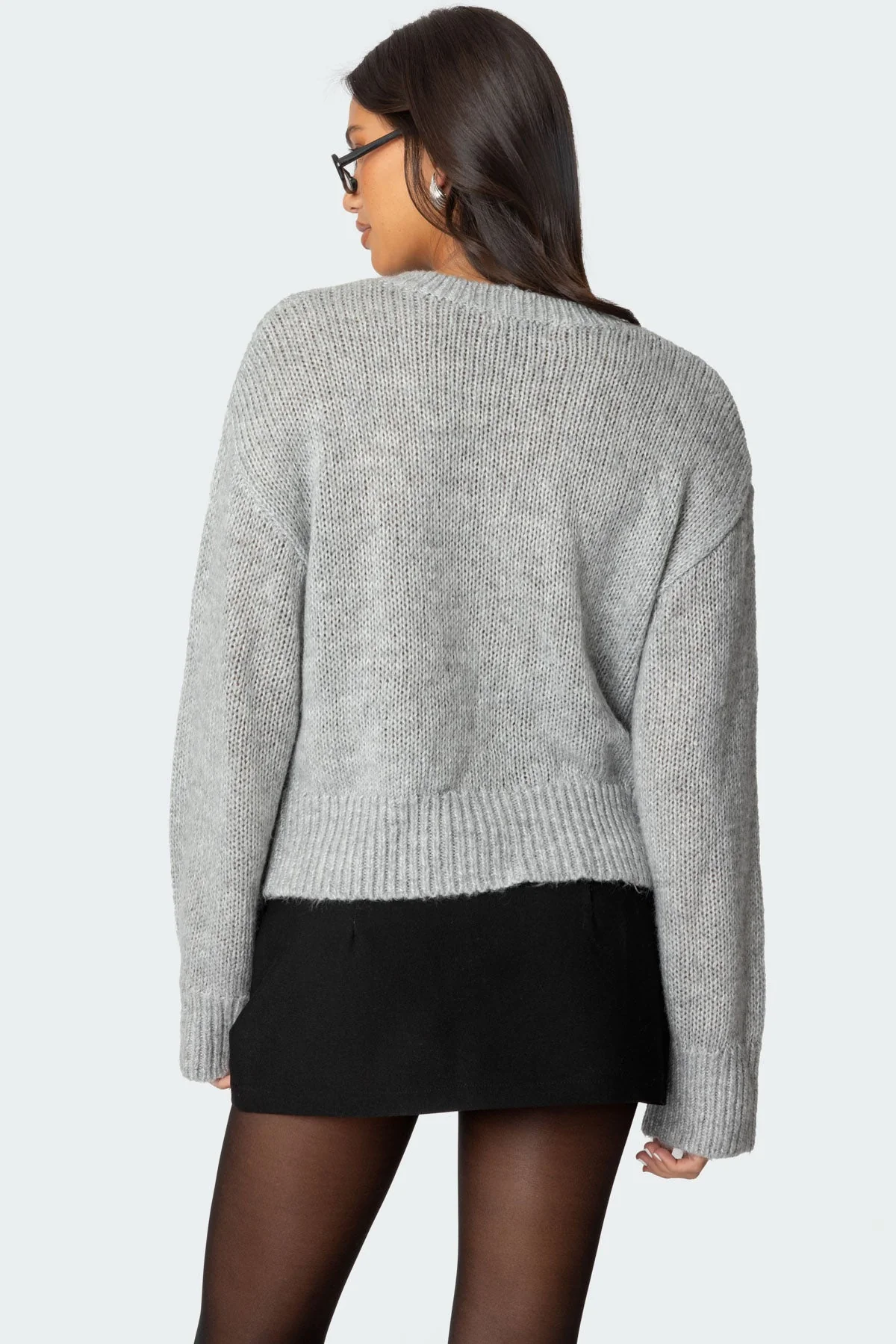 Cozy Gray Knit Cardigan for Women