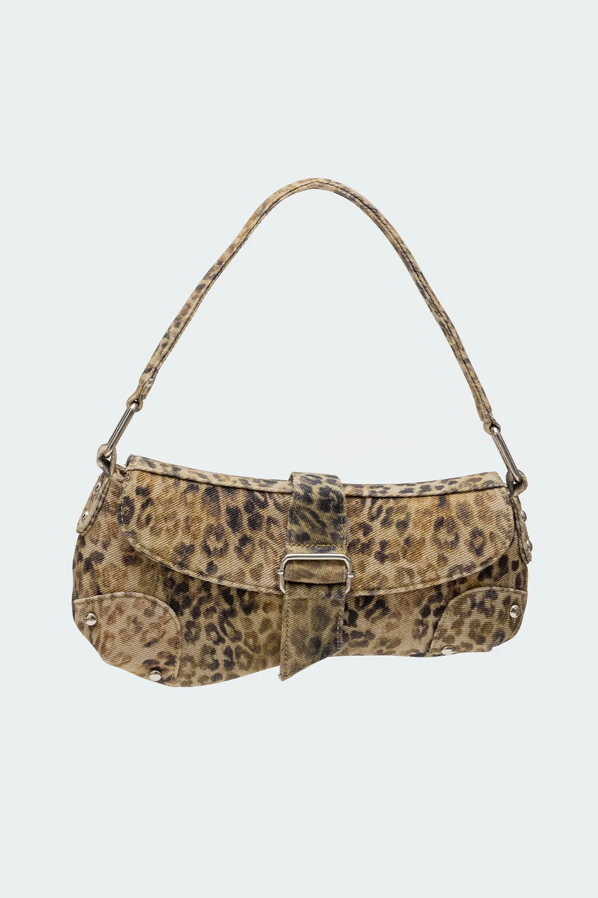 Leopard Printed Asymmetric Brown Bag