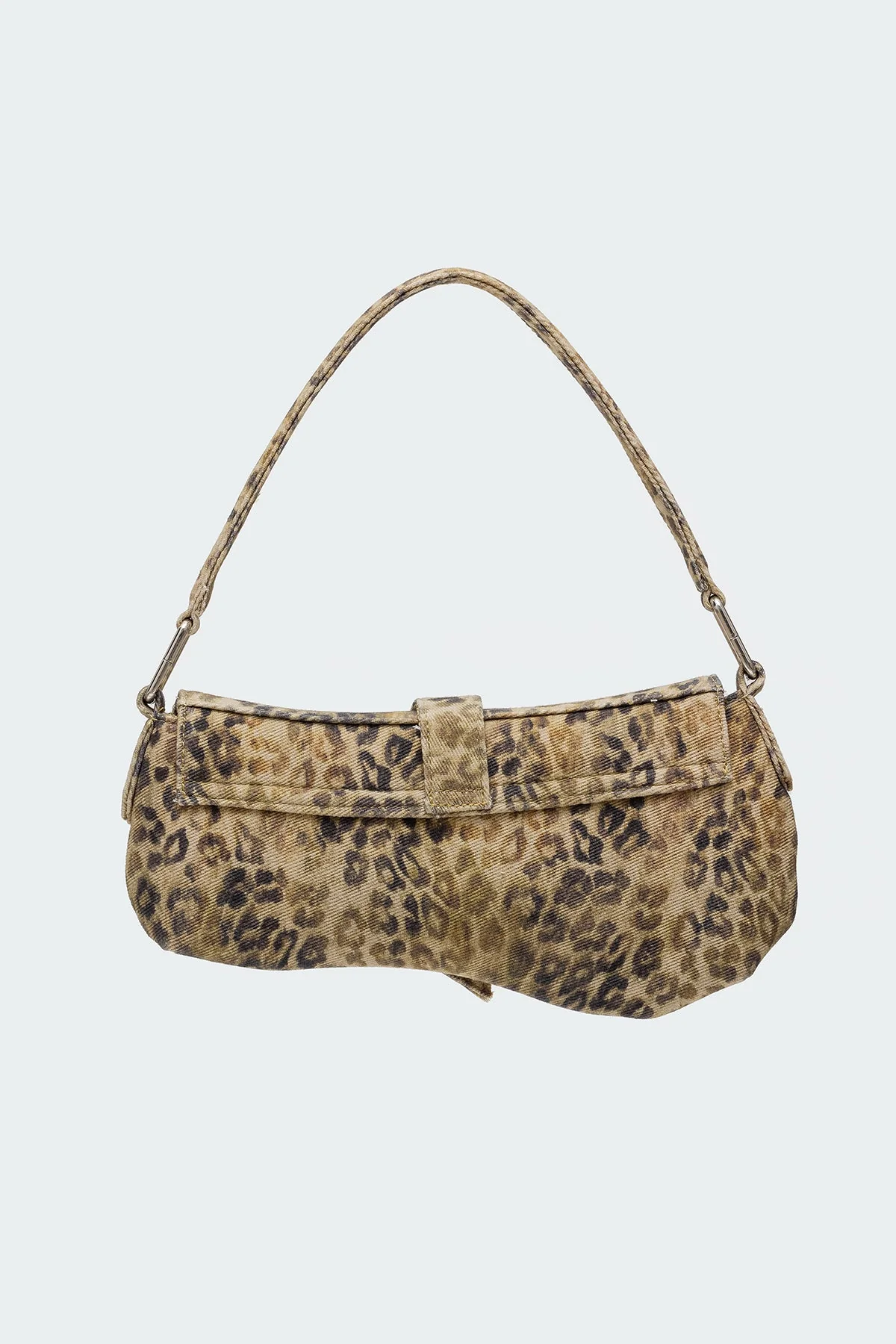 Leopard Printed Asymmetric Brown Bag