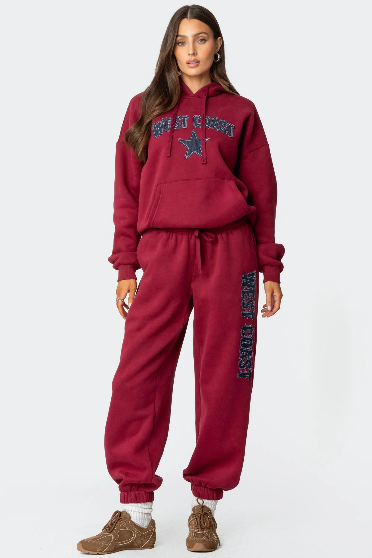 Burgundy Graphic Hoodie Set