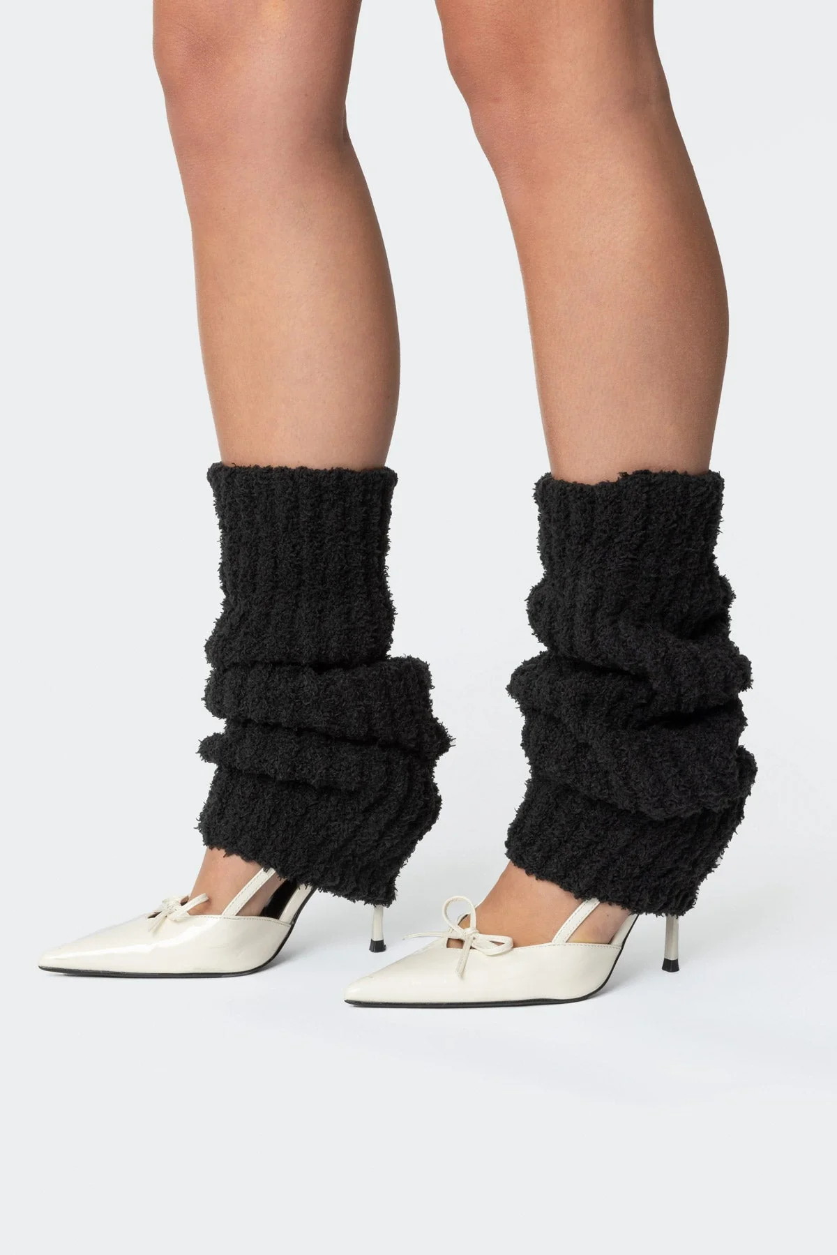 Cozy Black Knit Leg Warmers for Ultimate Comfort