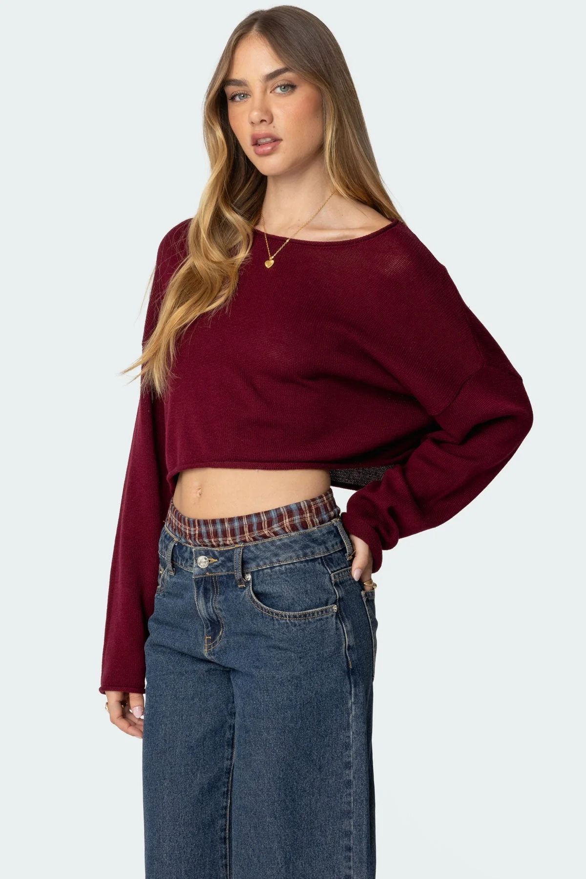 Burgundy Oversized Knit Sweater