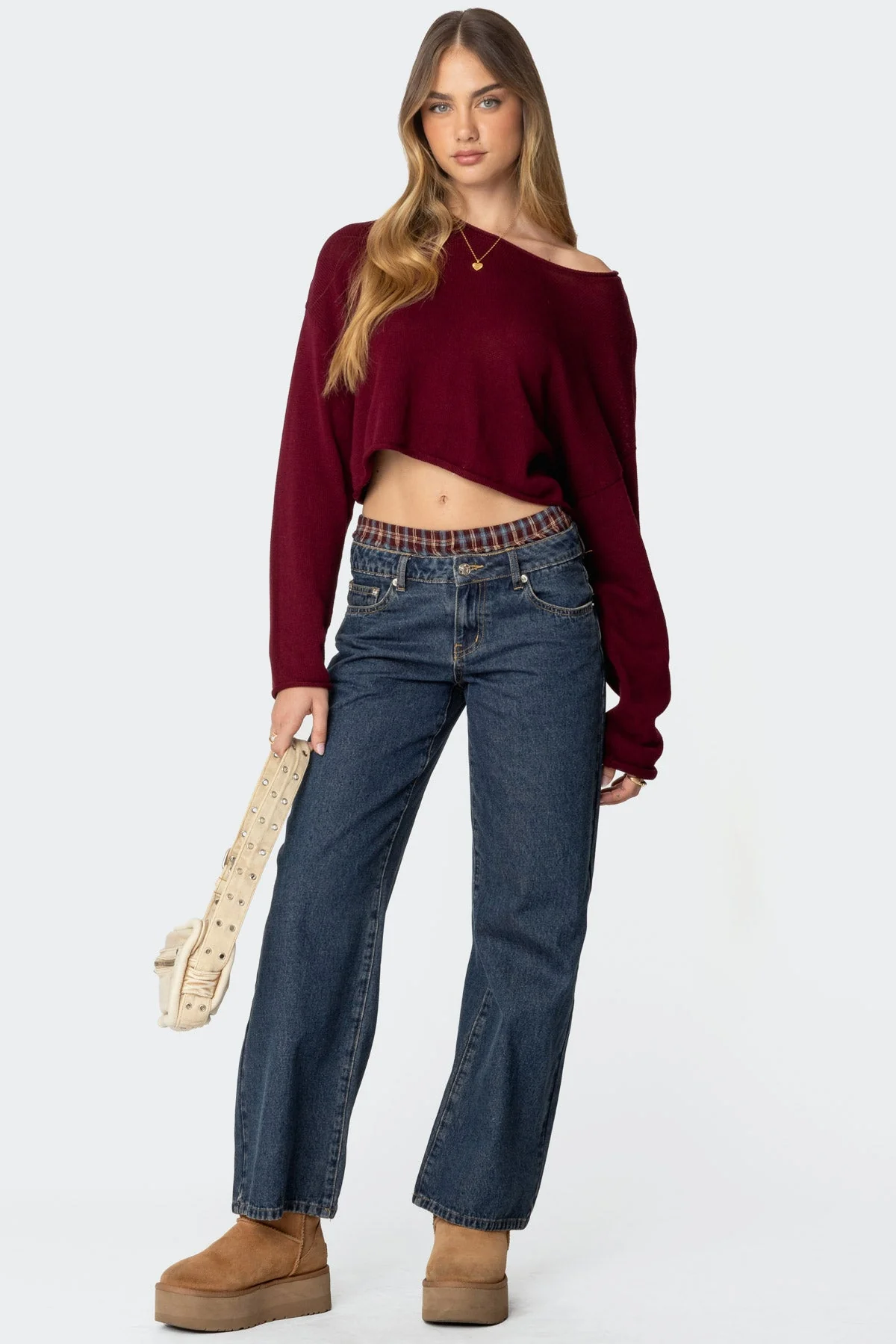 Burgundy Oversized Knit Sweater