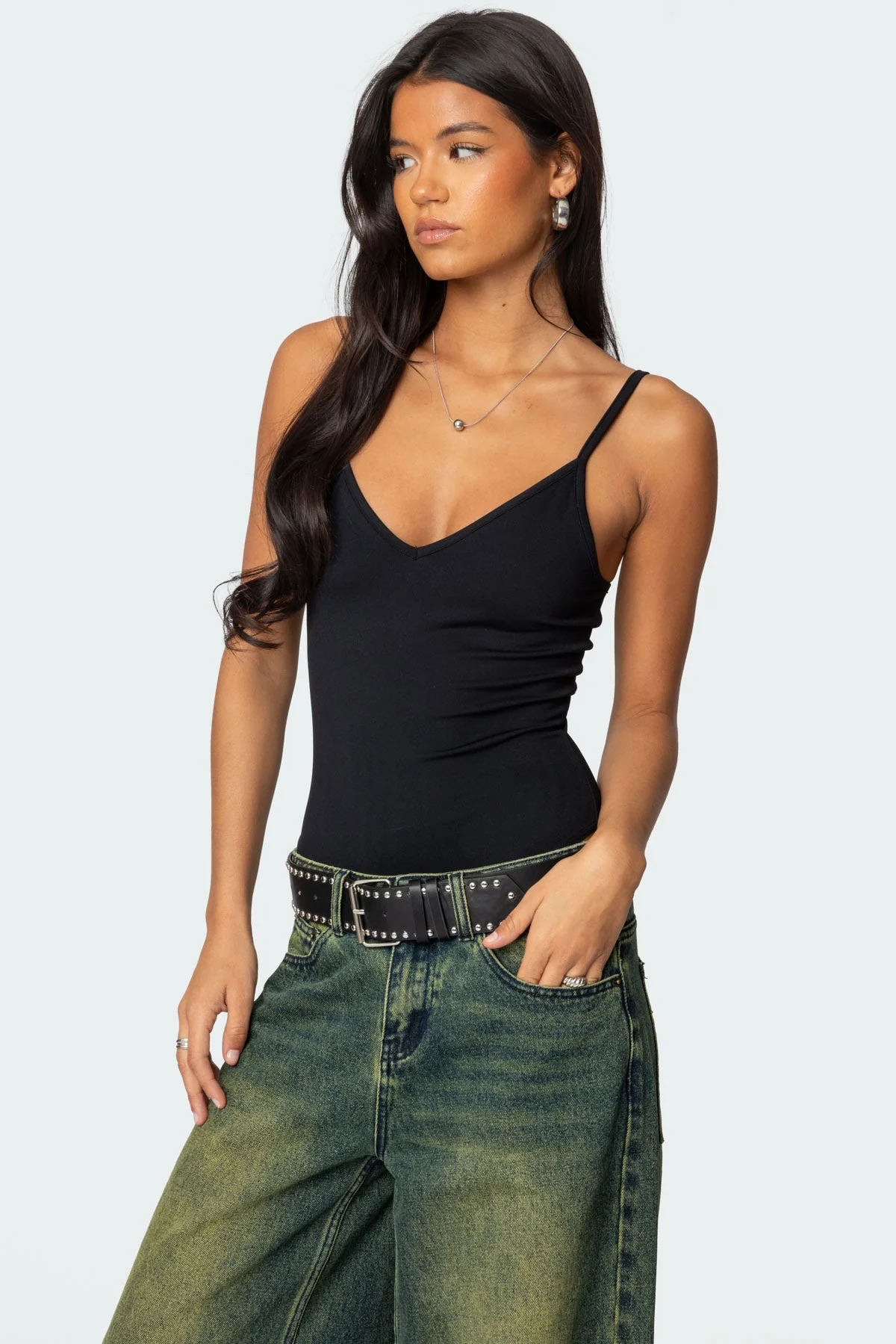 Black Triangle Bodysuit - Teaghan Style