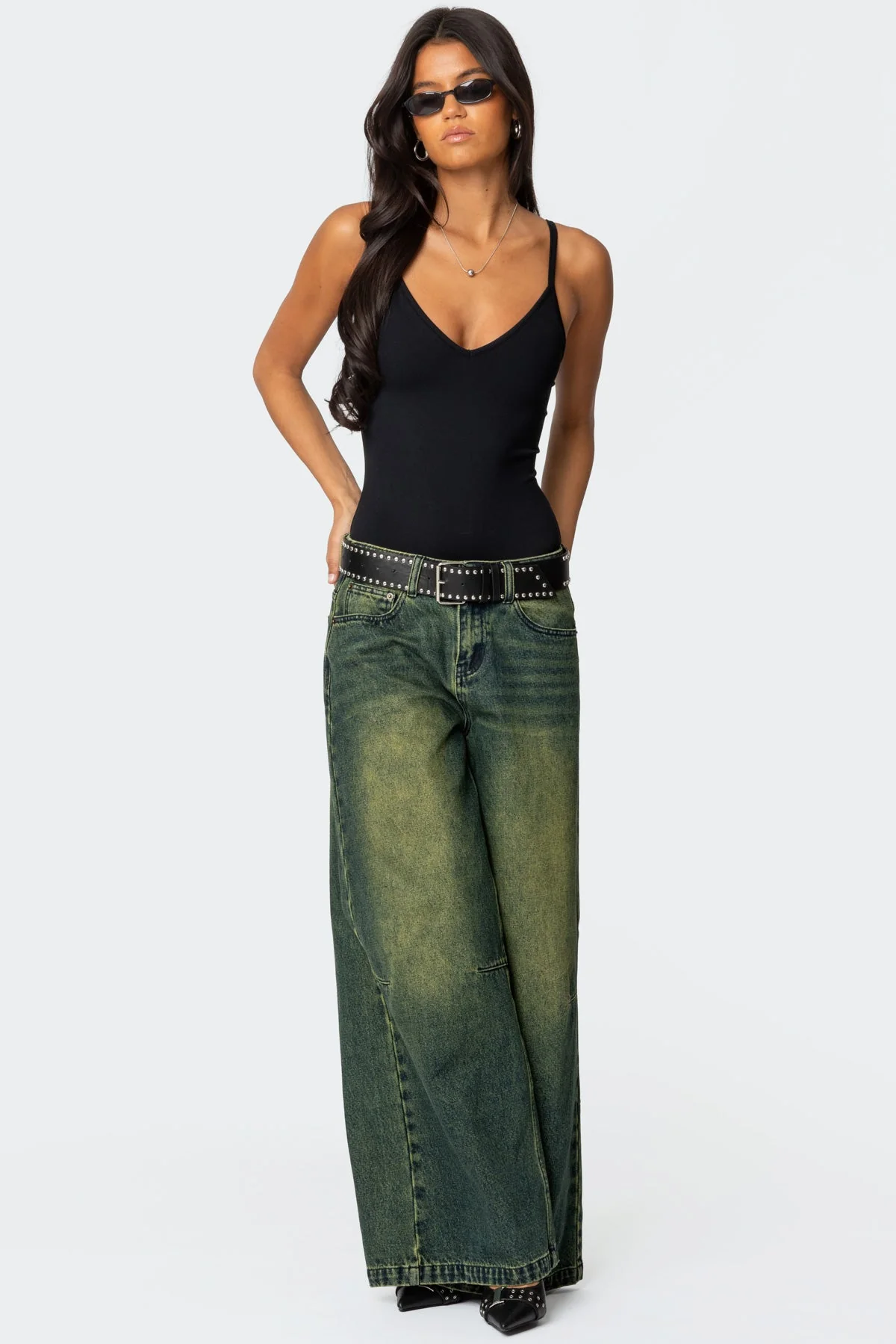 Black Triangle Bodysuit - Teaghan Style