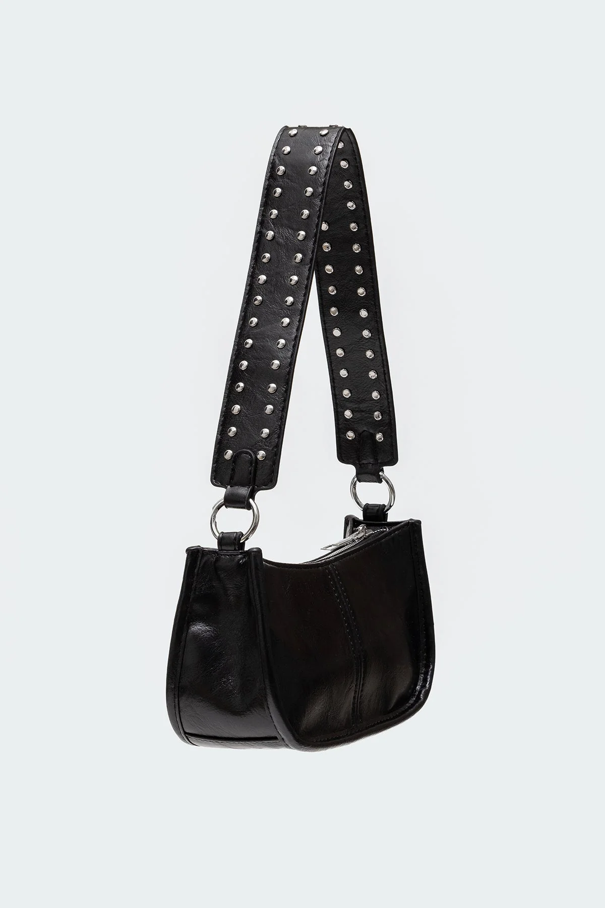 Black Studded Strap Faux Bag - Hand Washable