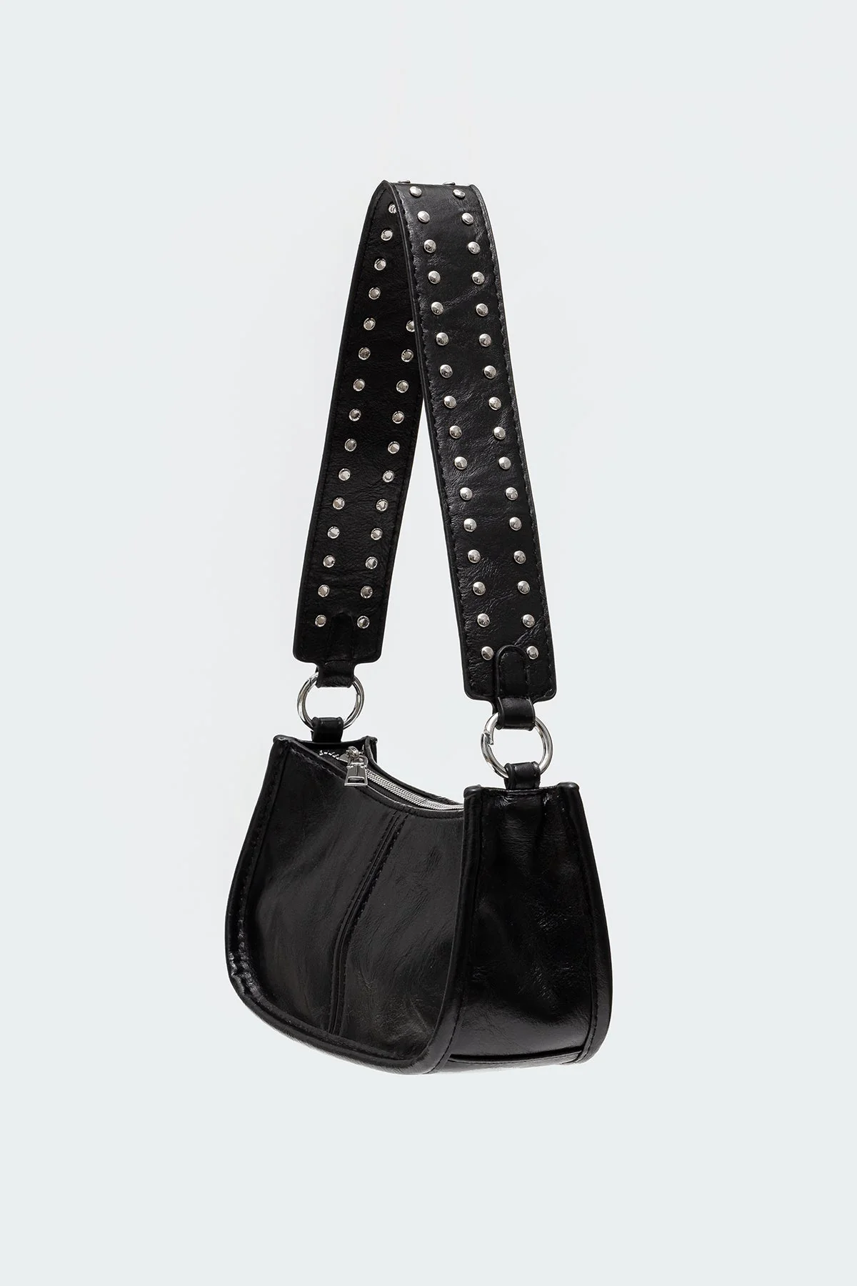 Black Studded Strap Faux Bag - Hand Washable
