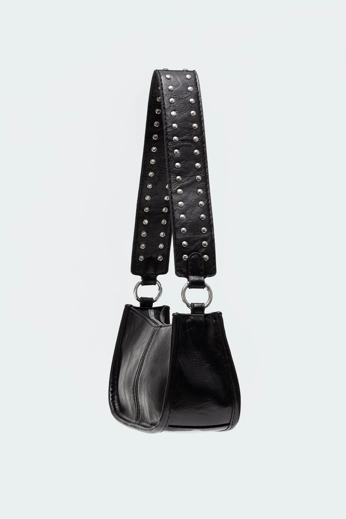 Black Studded Strap Faux Bag - Hand Washable