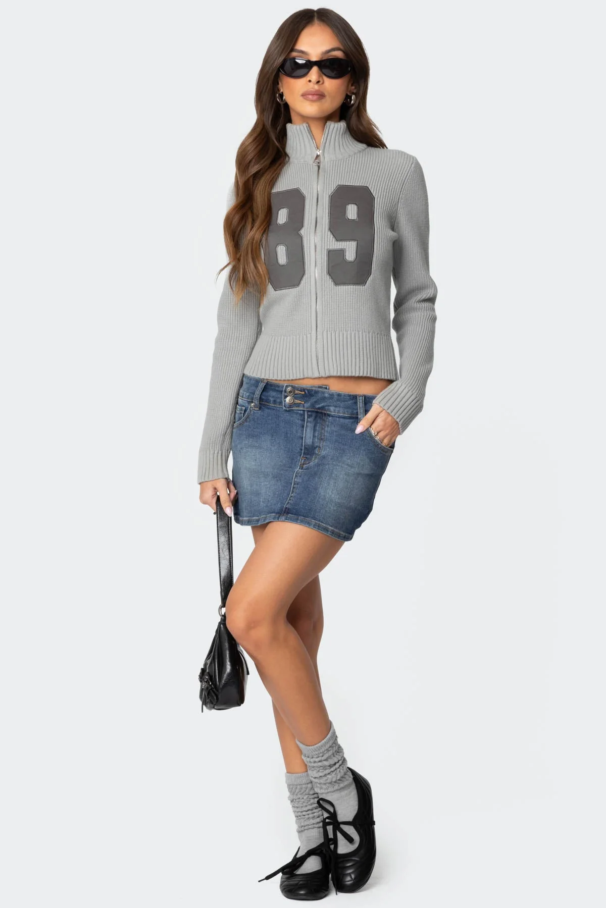 Blue Denim Mini Skirt Womens Casual Short Skirt