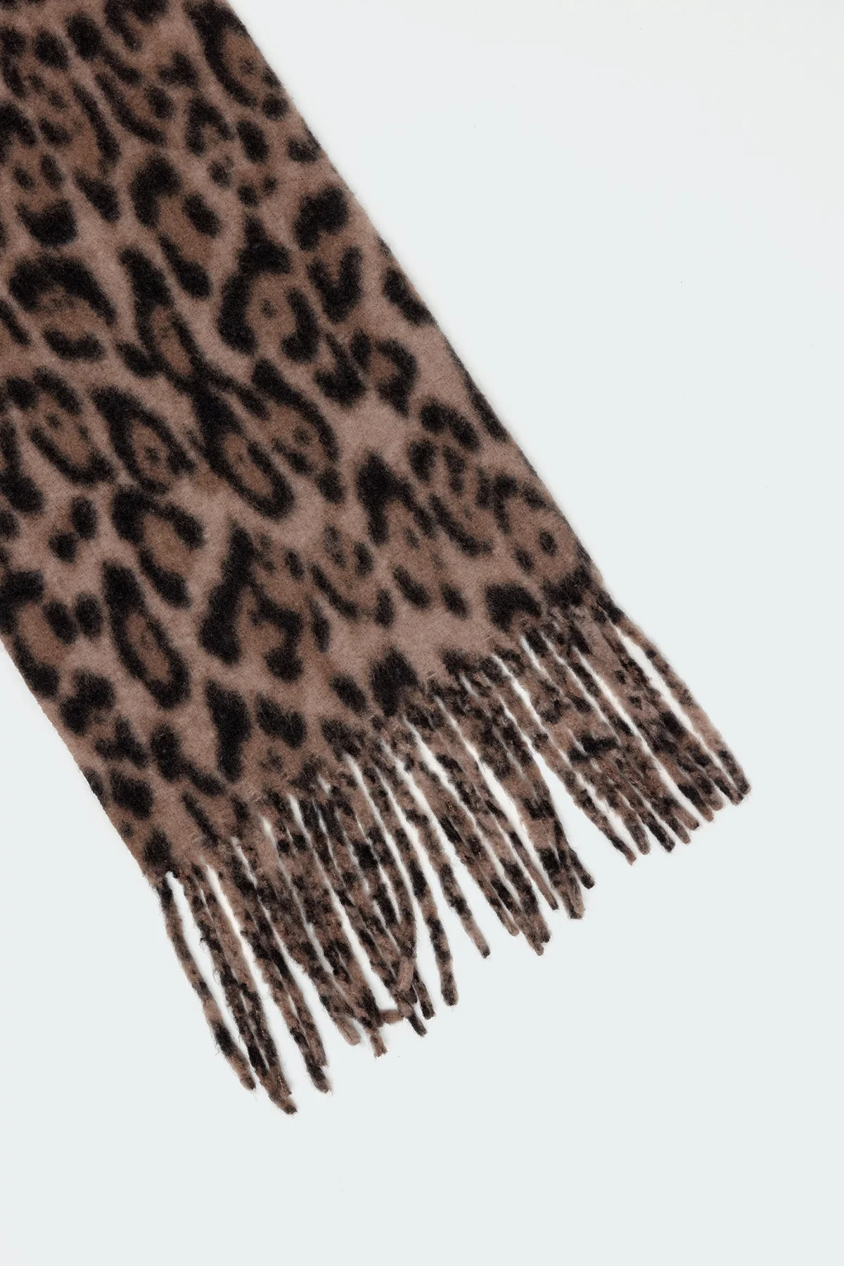 Leopard Print Chunky Scarf Cotton Spandex Mix