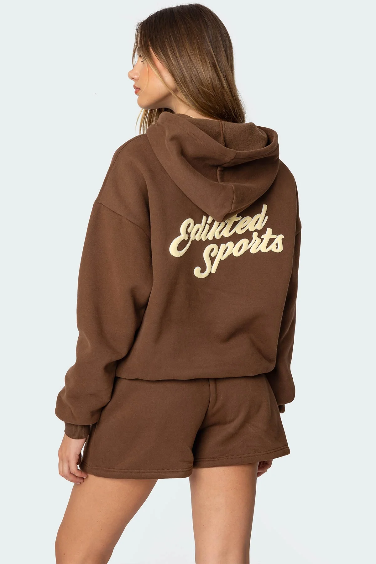 Brown Sports Hoodie for Women with Matching Set