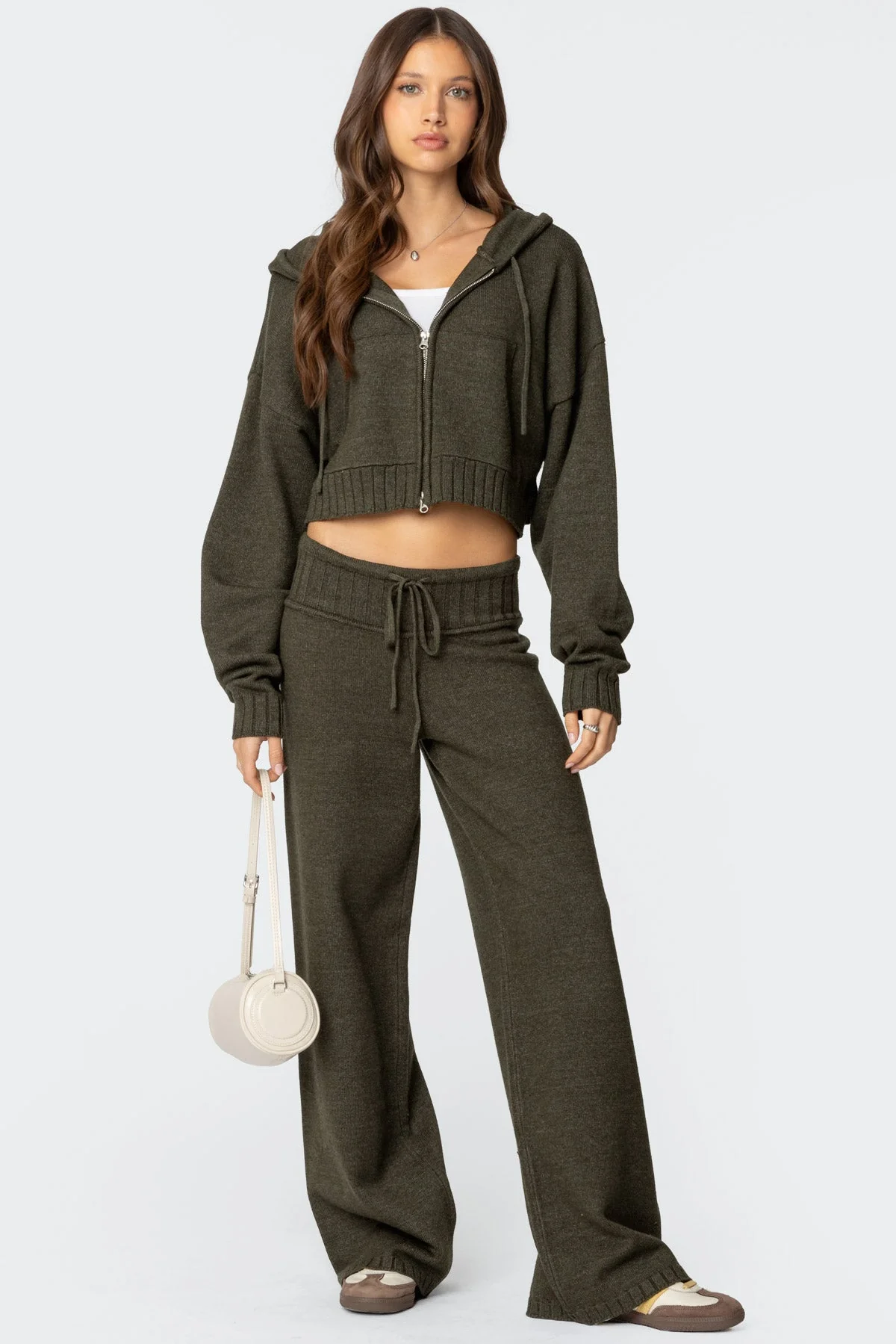 Comfortable Olive Knit Pants for Women