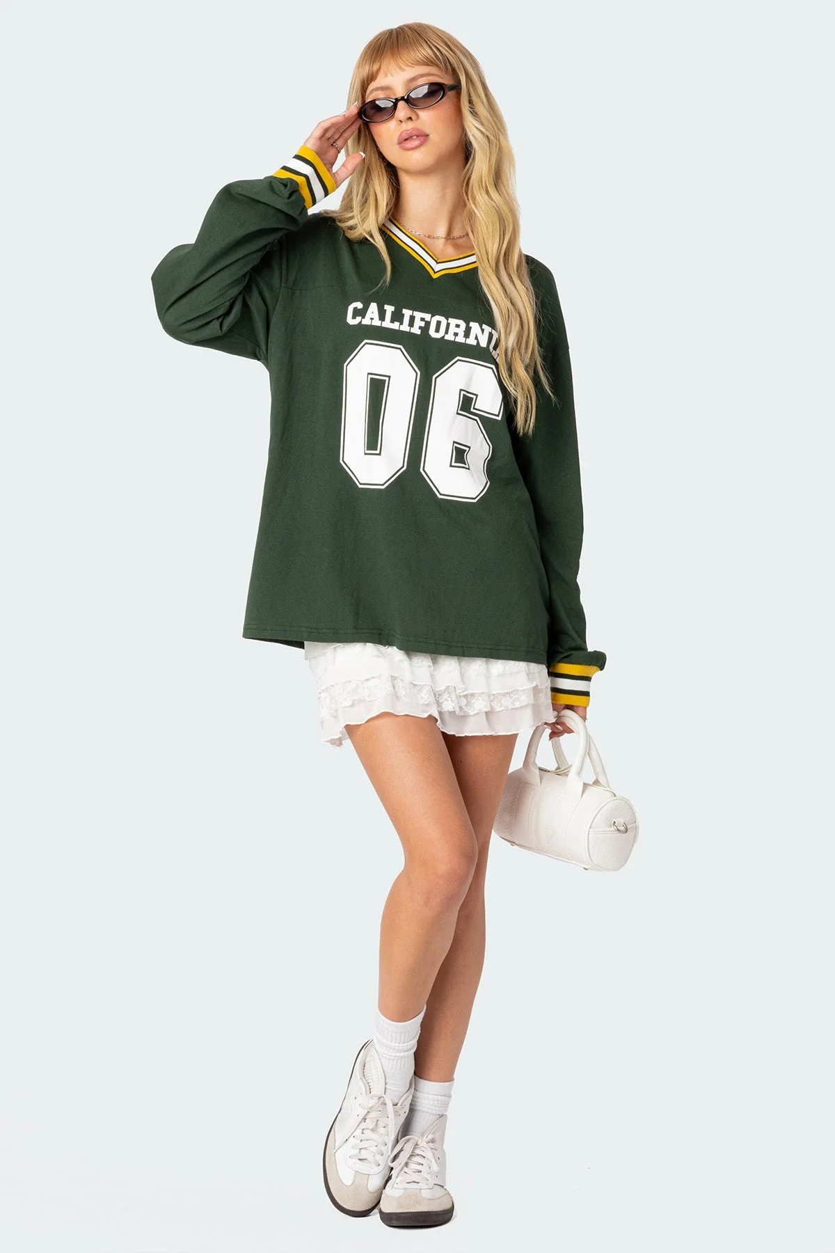 Oversized Green Baseball T-Shirt for Women