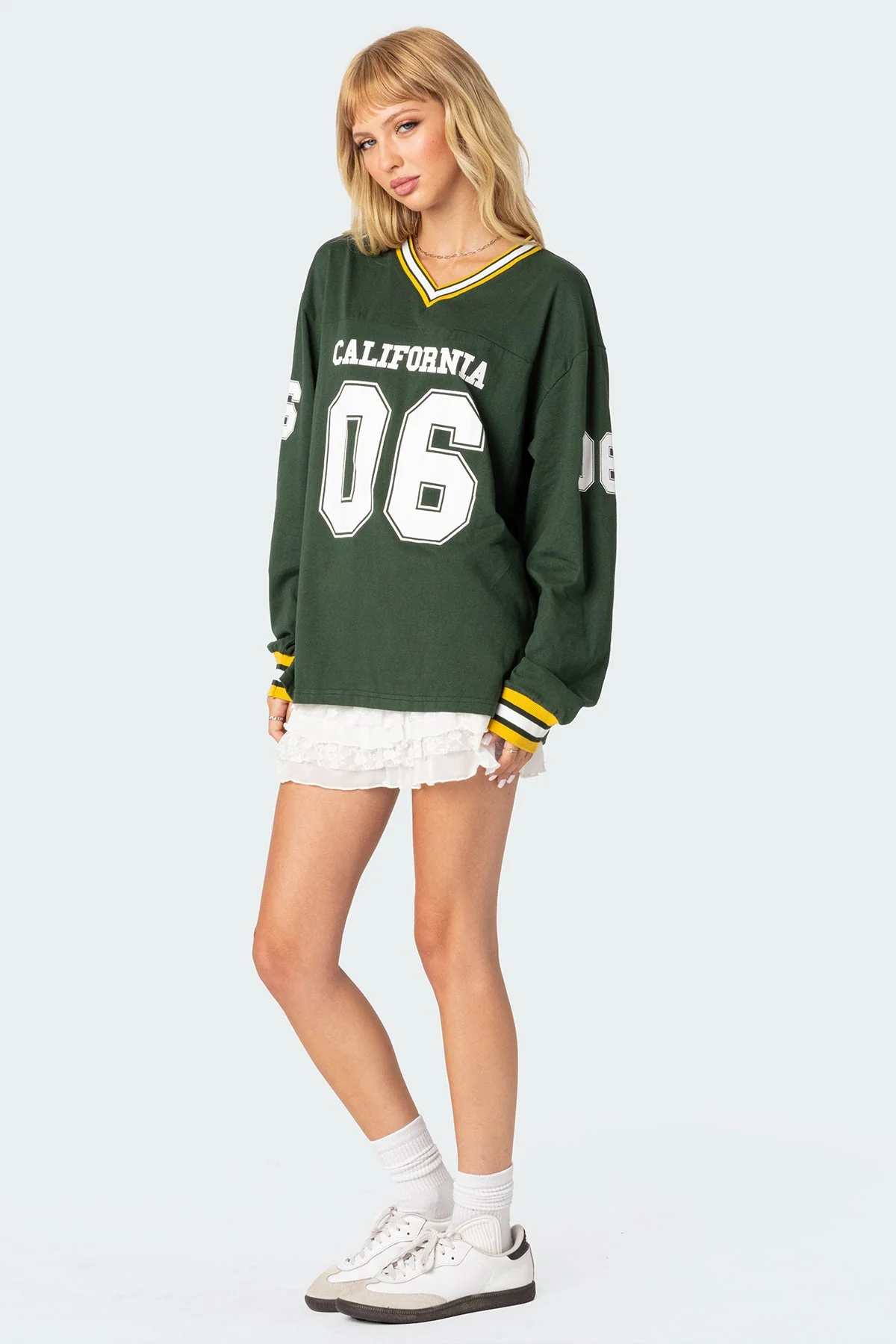 Oversized Green Baseball T-Shirt for Women