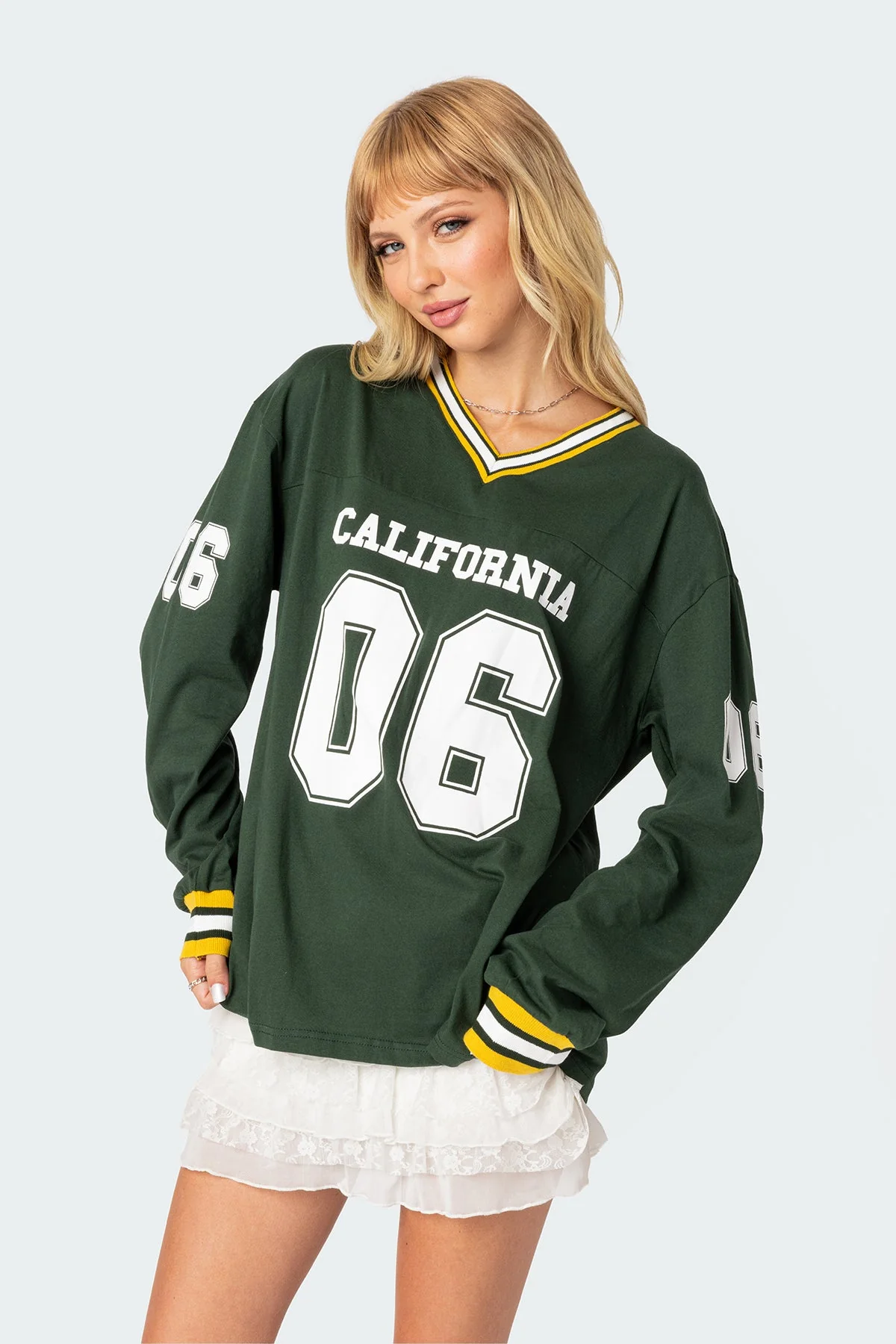 Oversized Green Baseball T-Shirt for Women