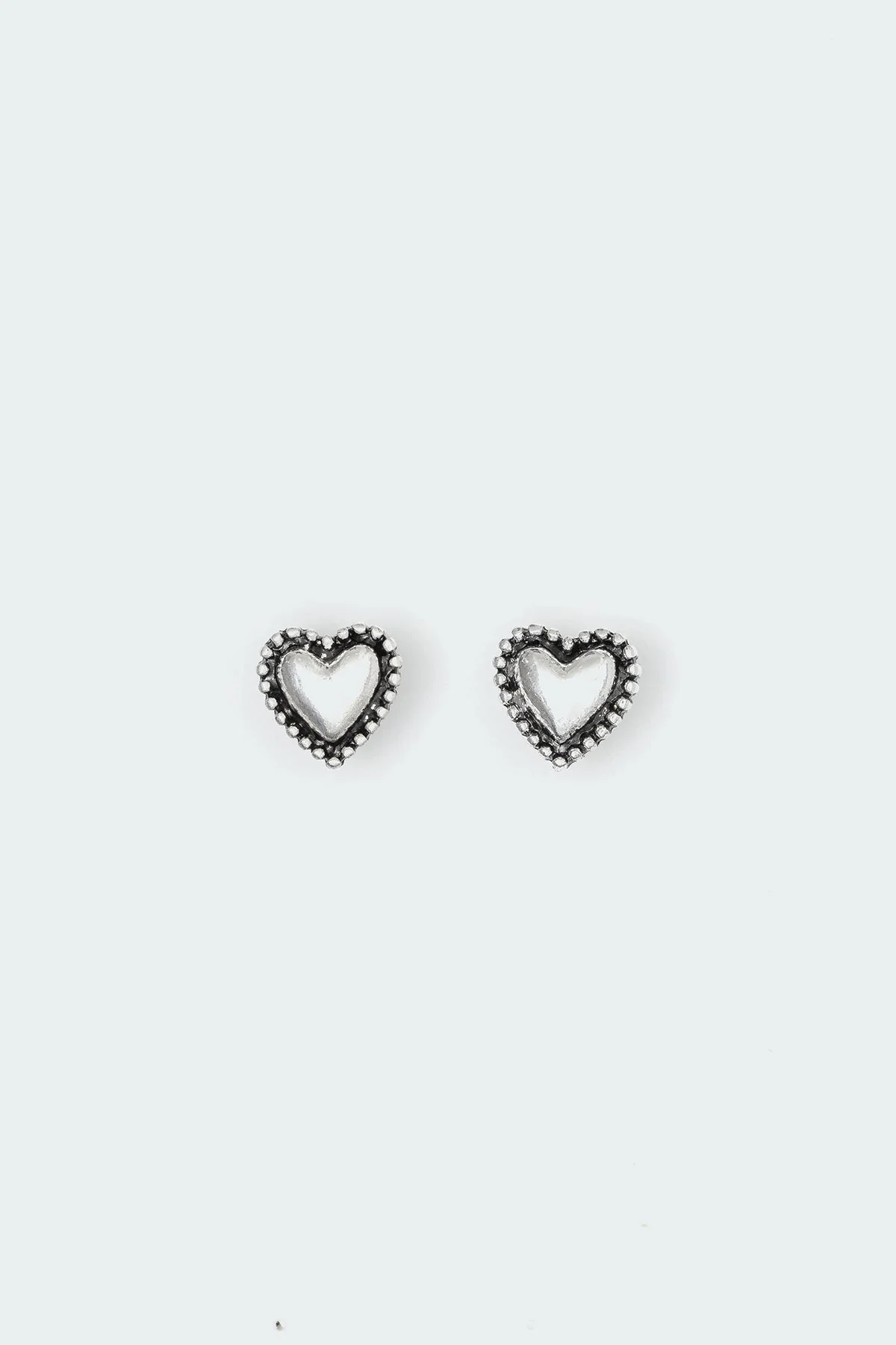 Heart Shaped Silver Stud Earrings Womens Jewelry