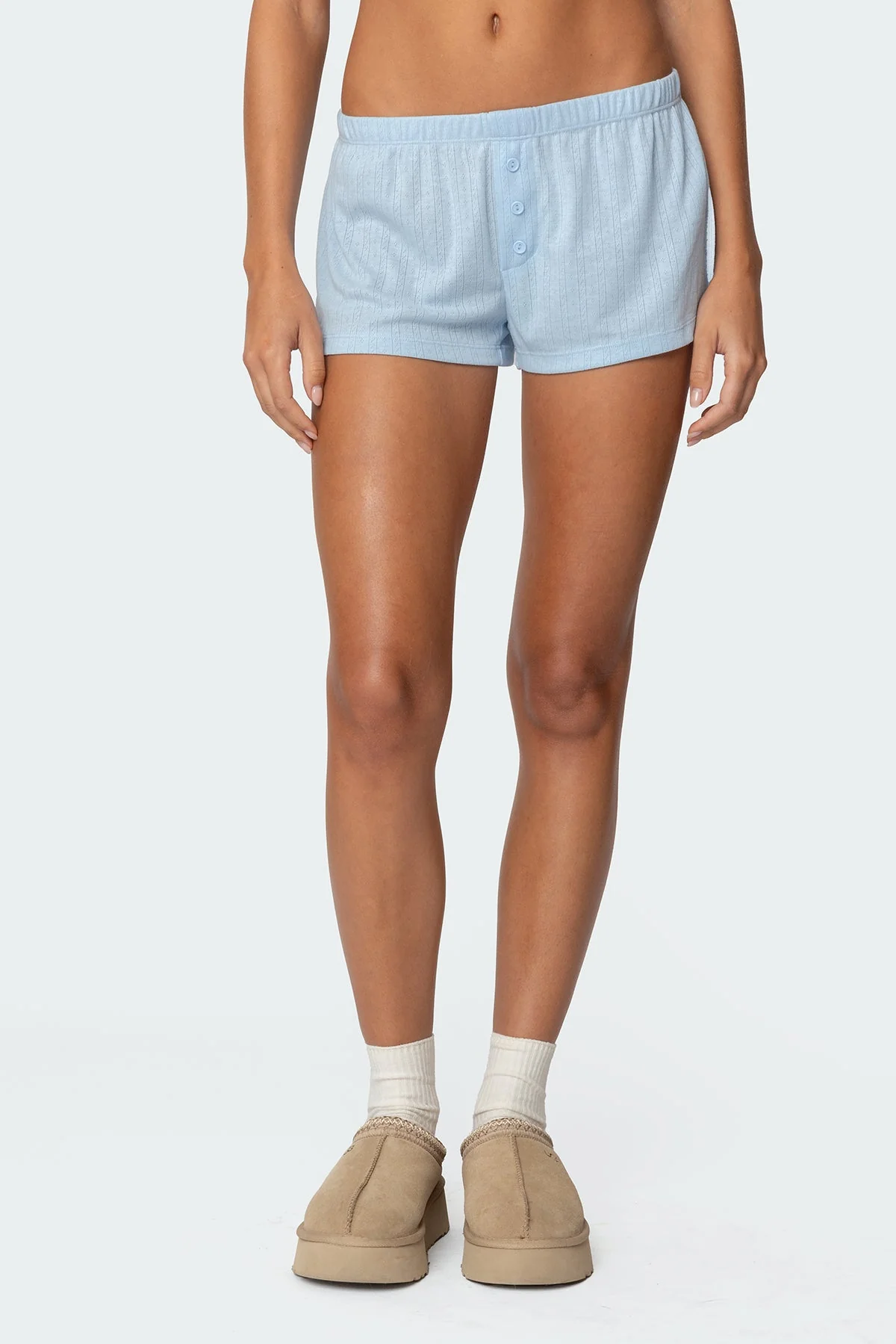 Light Blue Pointelle Sleepwear Shorts