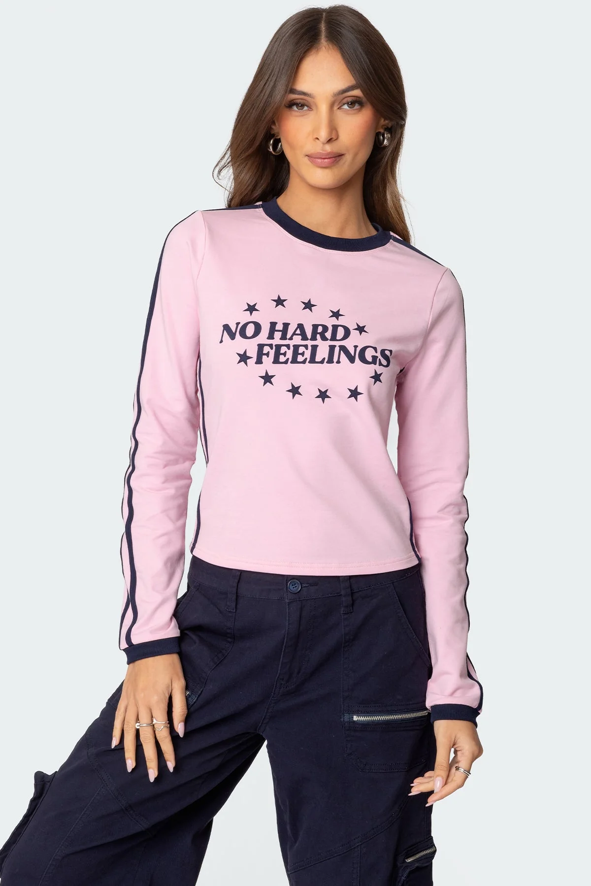 Pink Graphic Star Print Long Sleeve Shirt