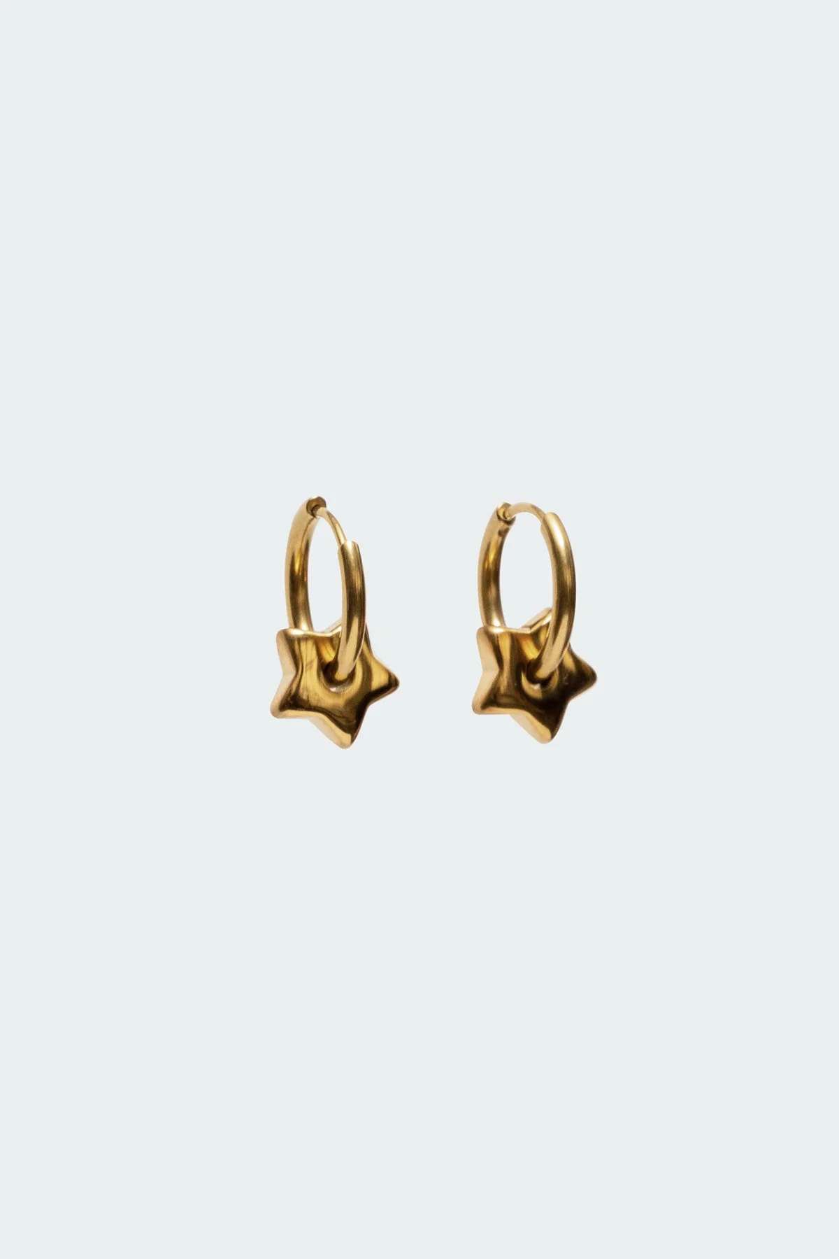 Star Charm Gold Hoop Earrings for Stylish Women