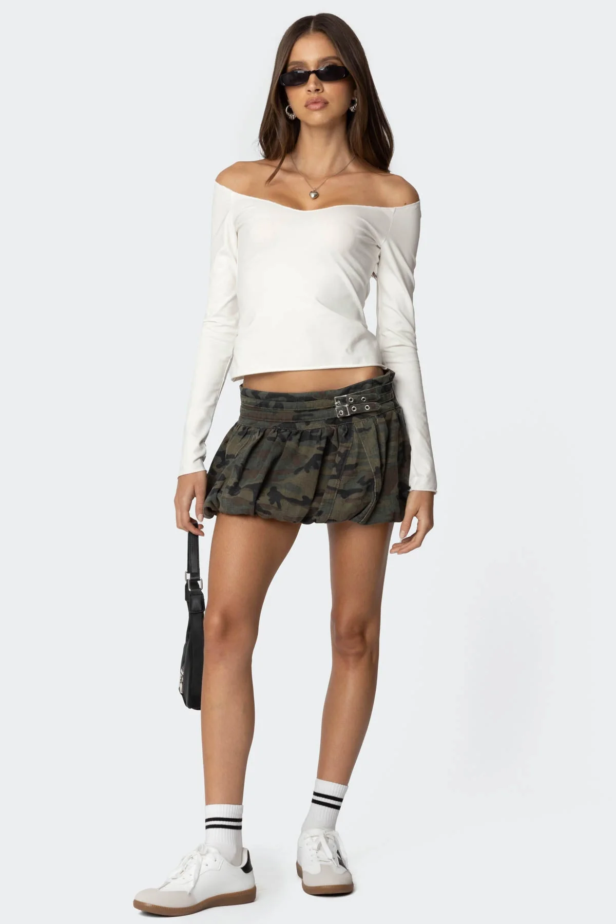 White Off Shoulder V Neck Top - Nattie Style