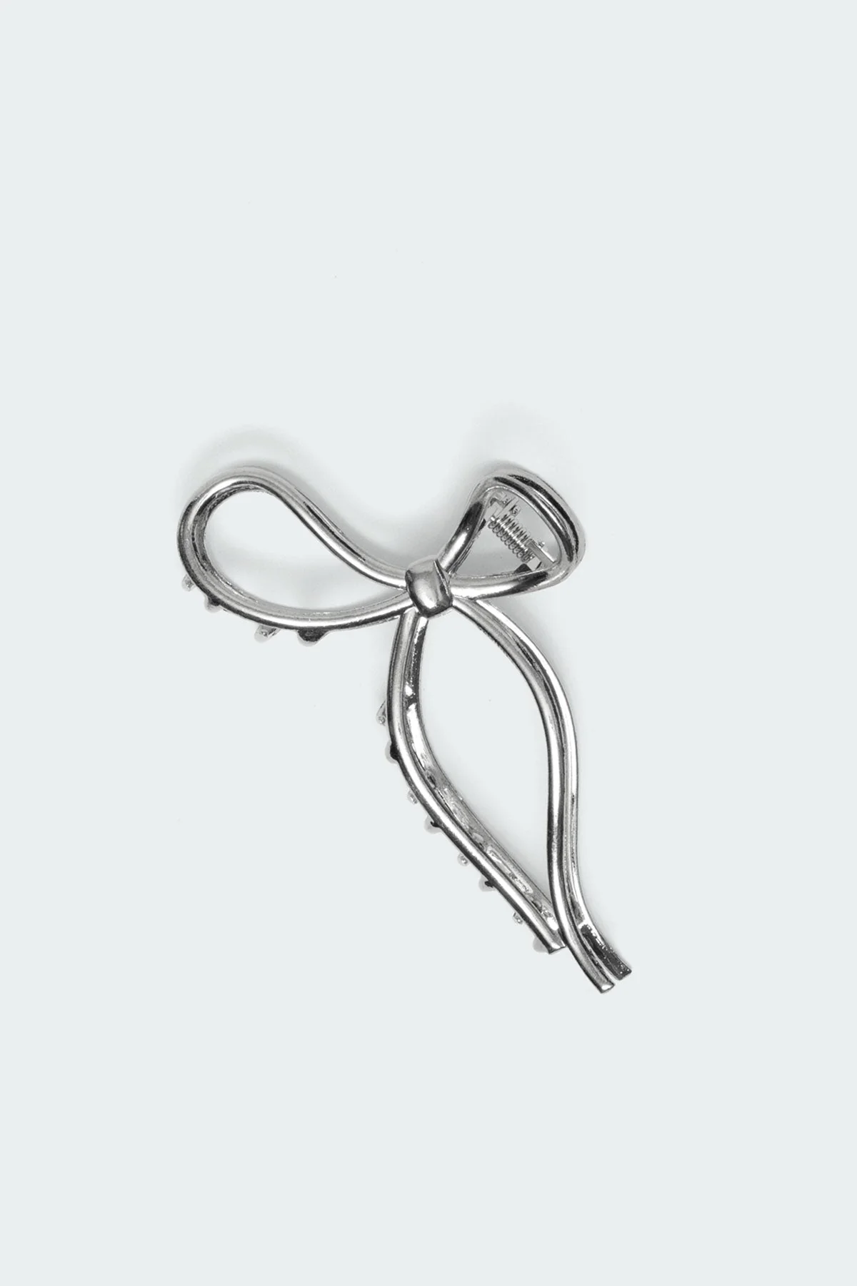 Silver Metal Bow Hair Clip Hair Accessory for Women