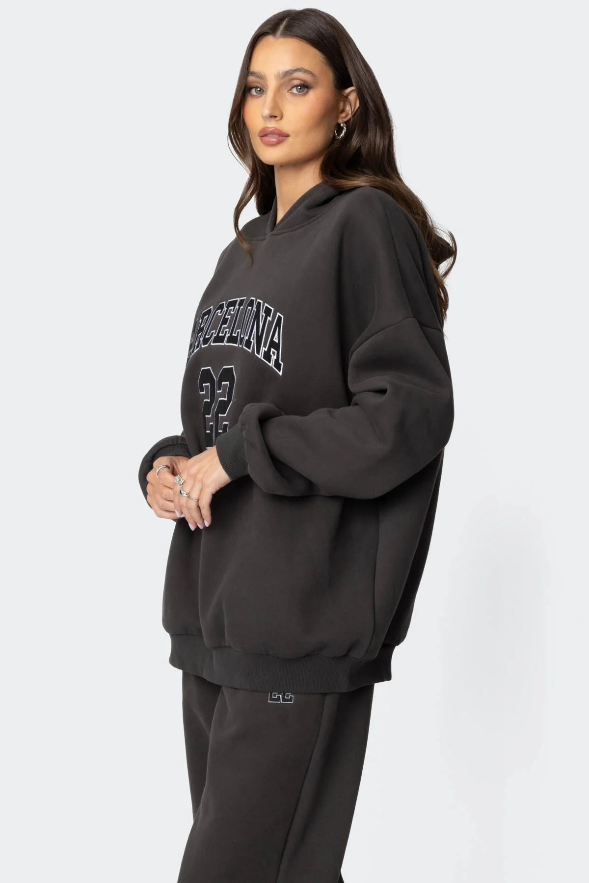 Dark Gray Barcelona Oversized Hoodie Womens Lounge Wear