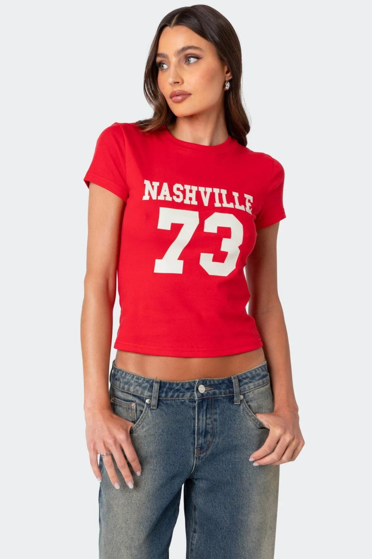 Graphic Nashville T-Shirt | Red Short Sleeve Tee