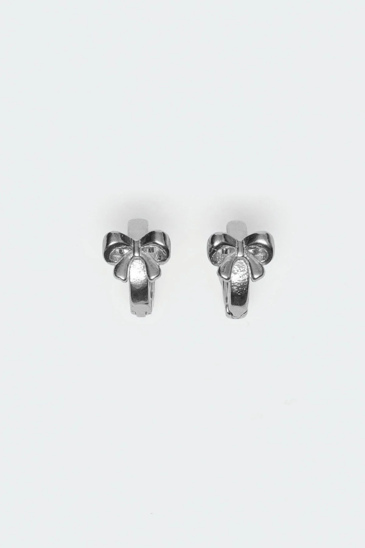 Silver Bow Hoop Earrings Jewelry for Elegant Style