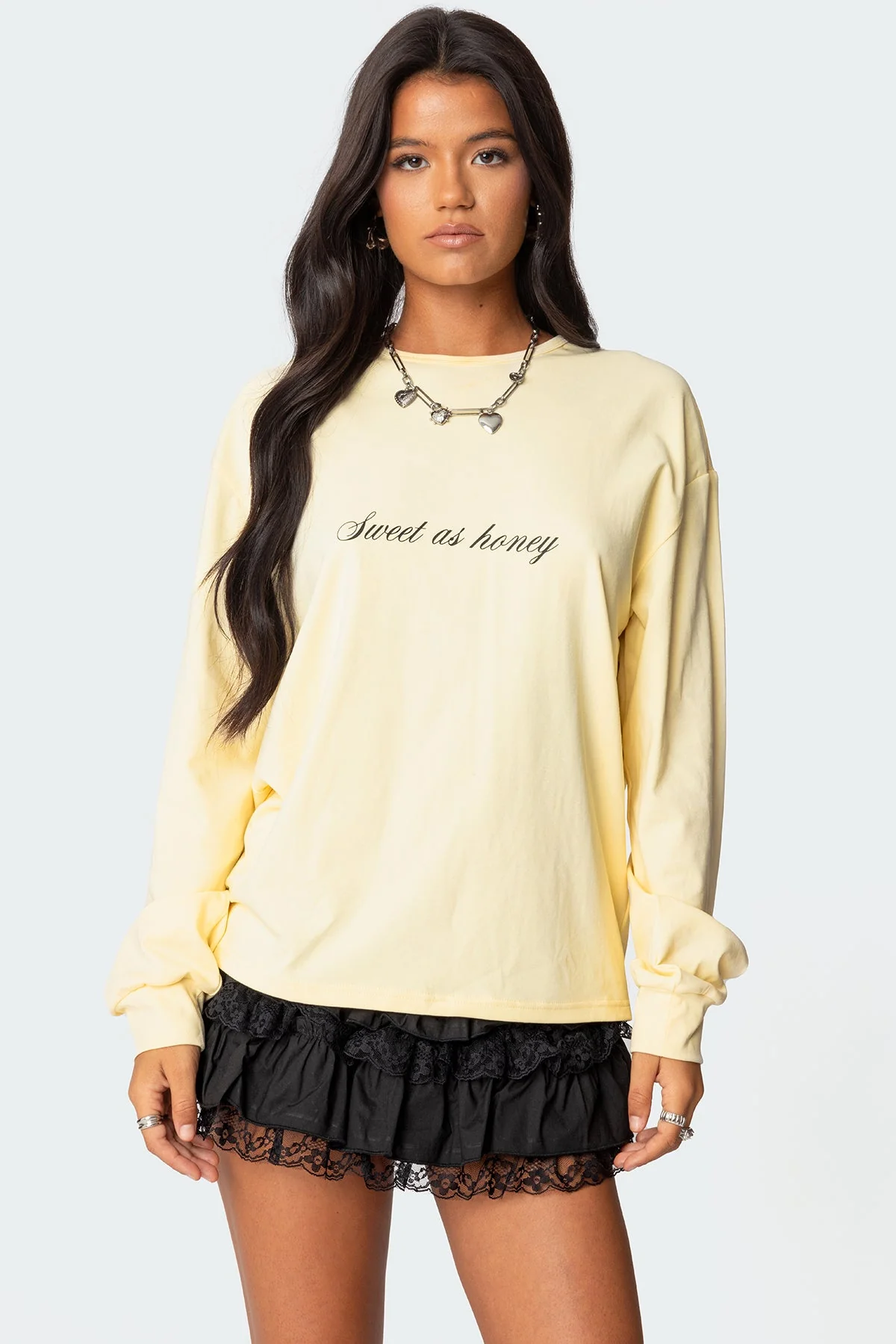 Yellow Oversized Long Sleeve Shirt
