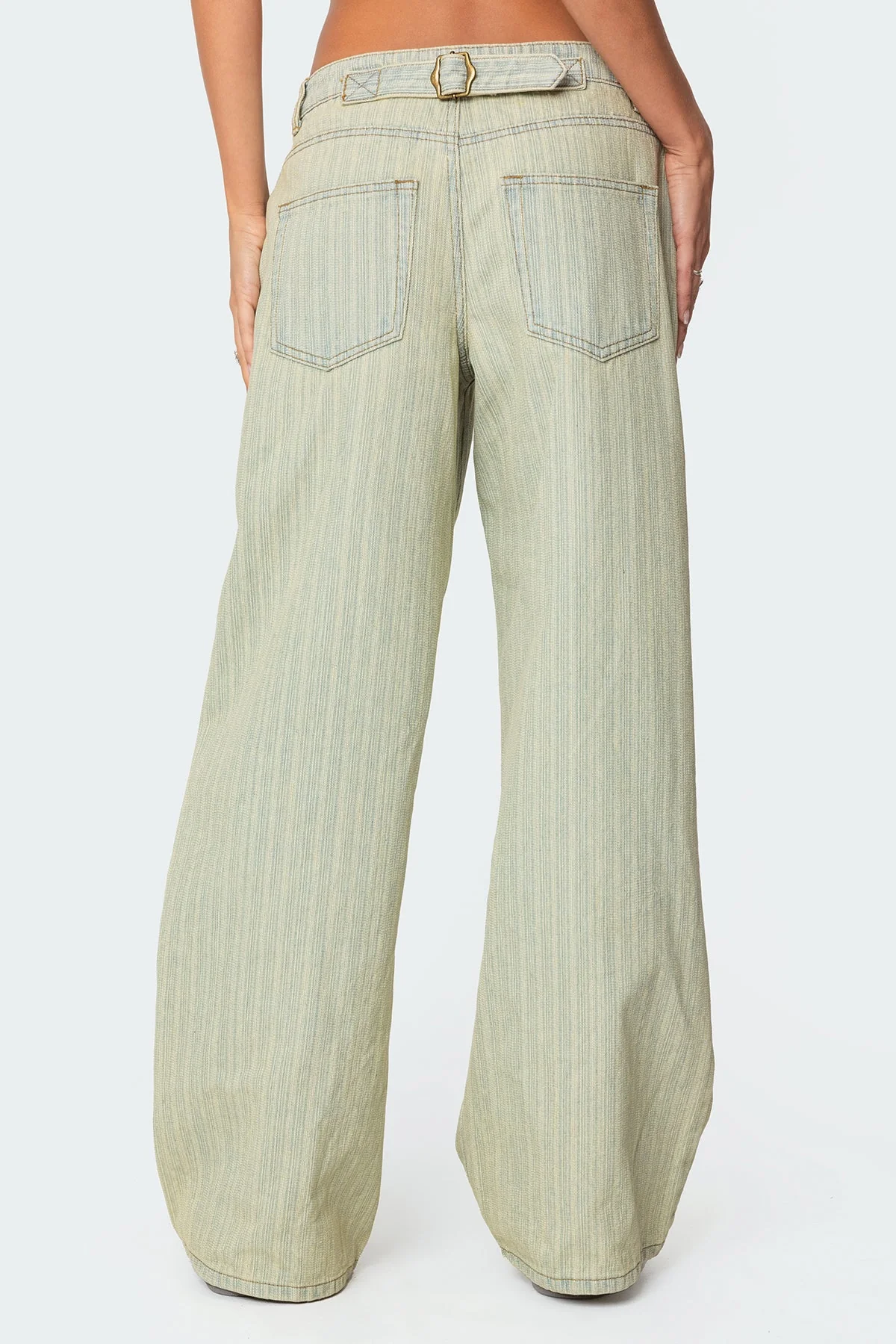 Textured Denim Low Rise Skinny Jeans in Blue